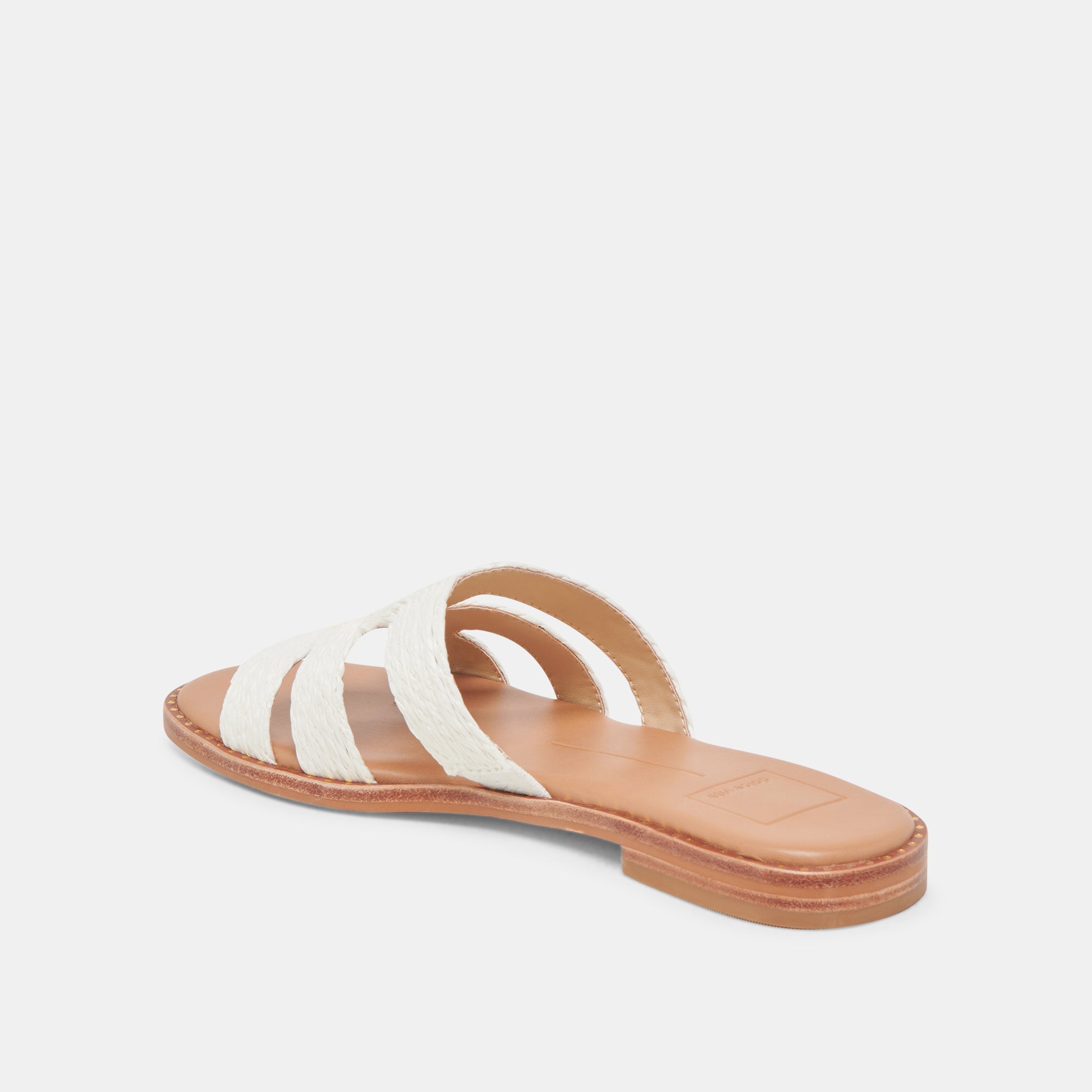 EMON WIDE SANDALS WHITE RAFFIA | Women Dolce Vita
