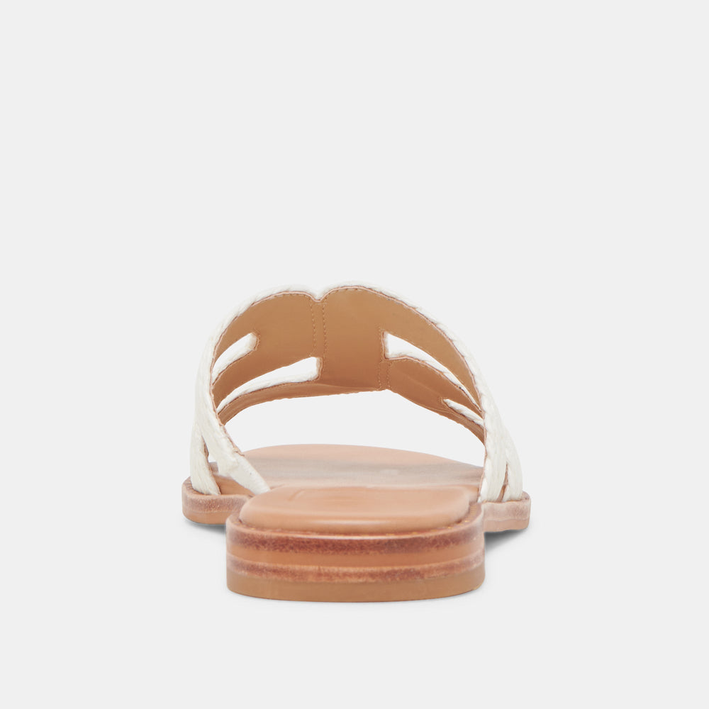 EMON WIDE SANDALS WHITE RAFFIA | Women Dolce Vita