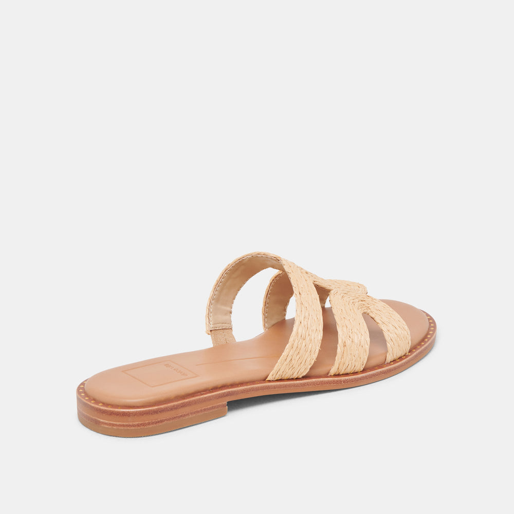 EMON WIDE SANDALS LT NATURAL RAFFIA | Dolce Vita Women