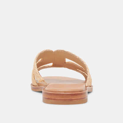 EMON WIDE SANDALS LT NATURAL RAFFIA - Dolce Vita