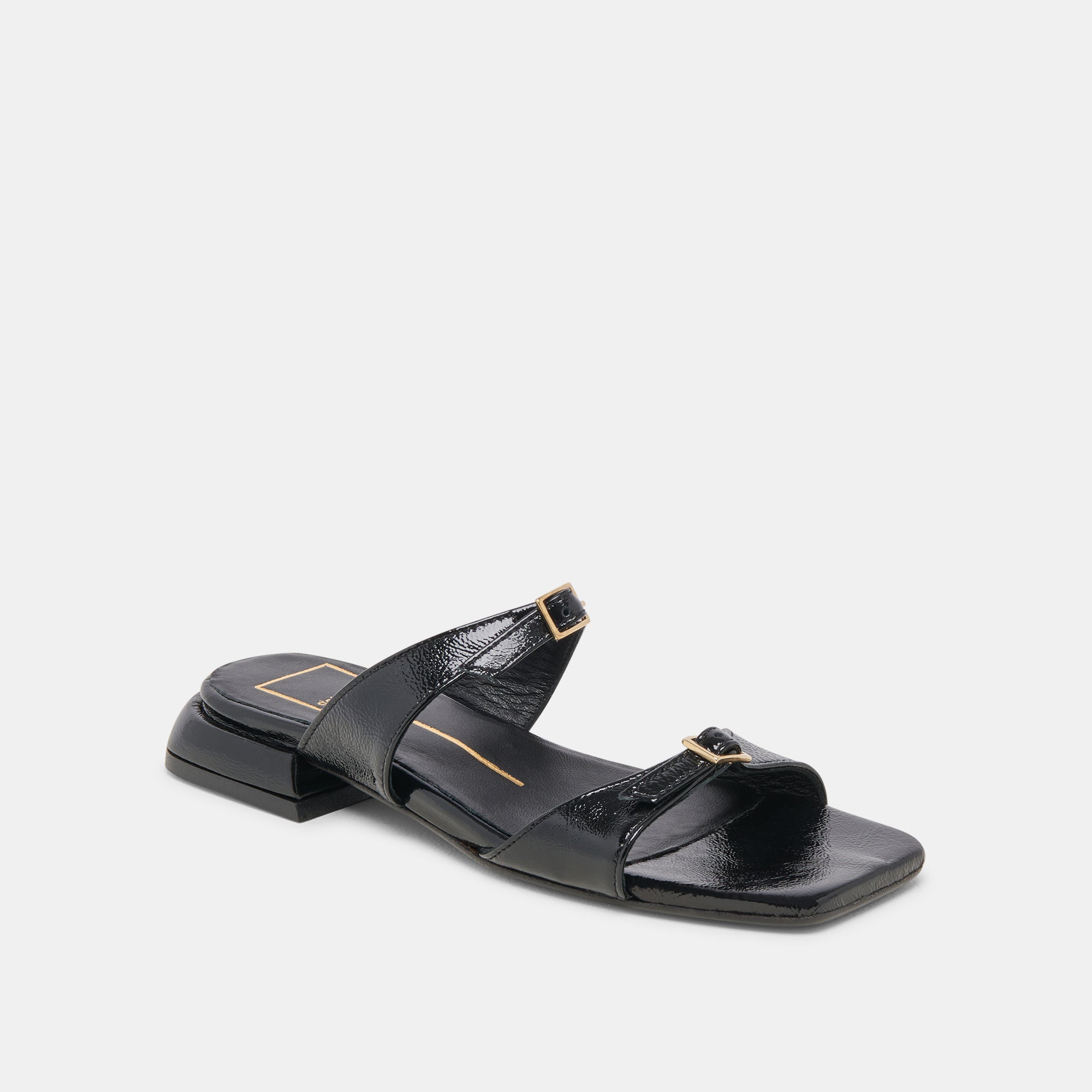 LAVERN SANDALS MIDNIGHT CRINKLE PATENT | Dolce Vita Women