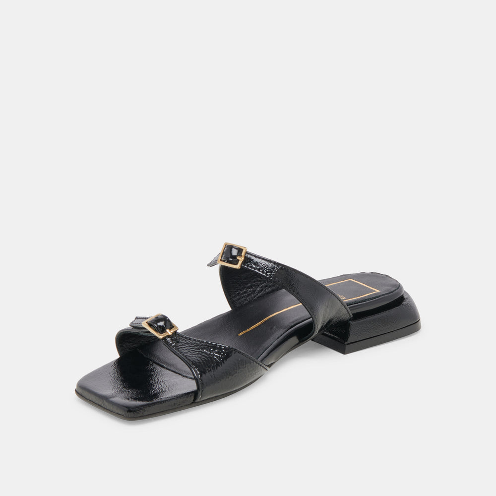 LAVERN SANDALS MIDNIGHT CRINKLE PATENT | Dolce Vita Women