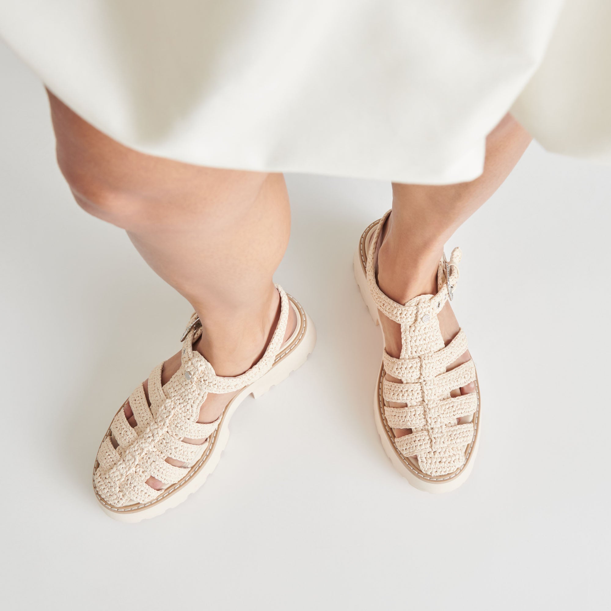 LASLY SANDALS OATMEAL KNIT | Women Dolce Vita