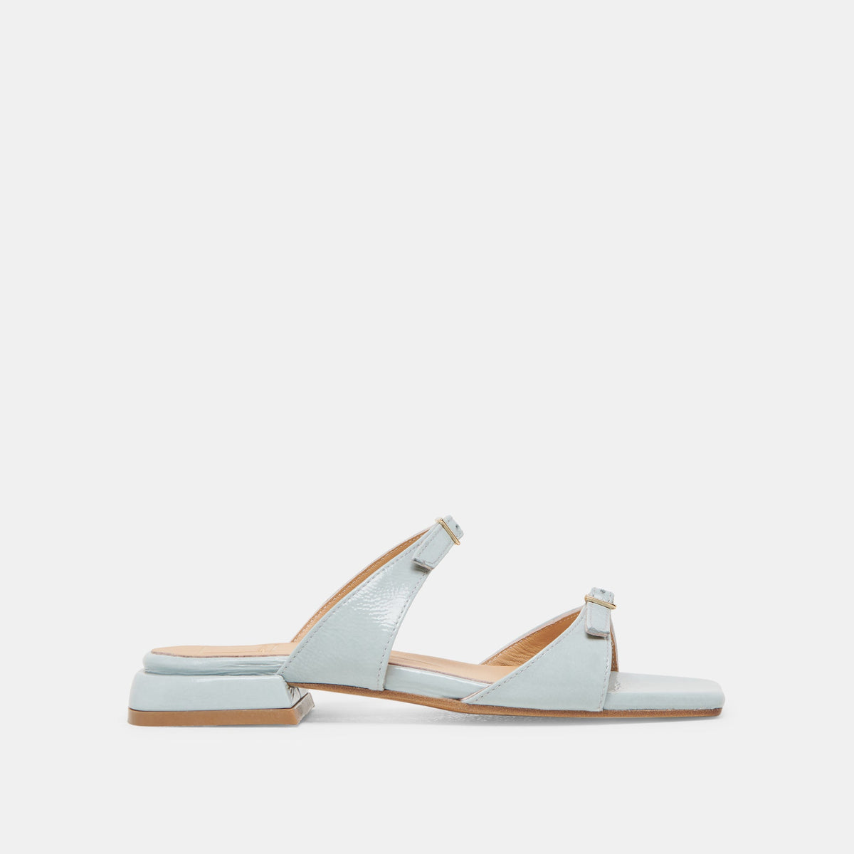 LAVERN SANDALS ICE BLUE CRINKLE PATENT | Women Dolce Vita