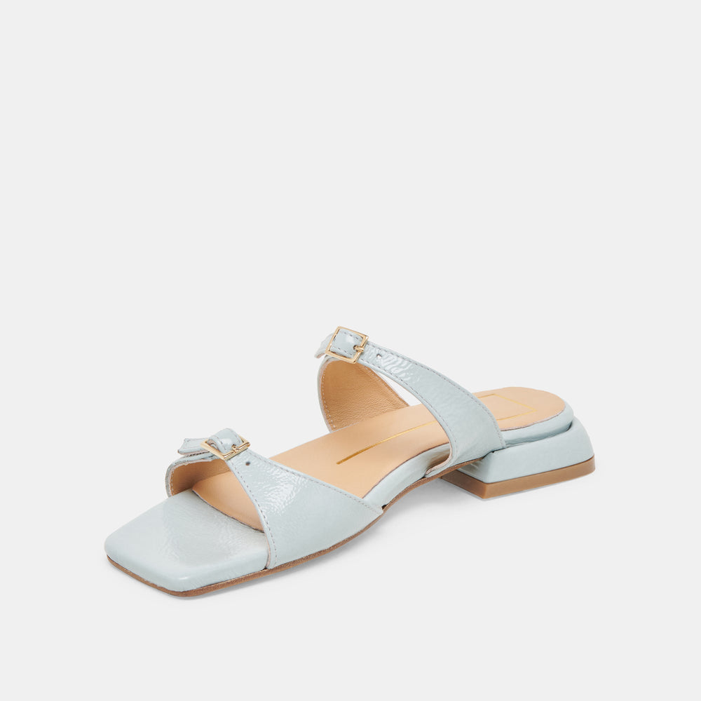 LAVERN SANDALS ICE BLUE CRINKLE PATENT | Women Dolce Vita