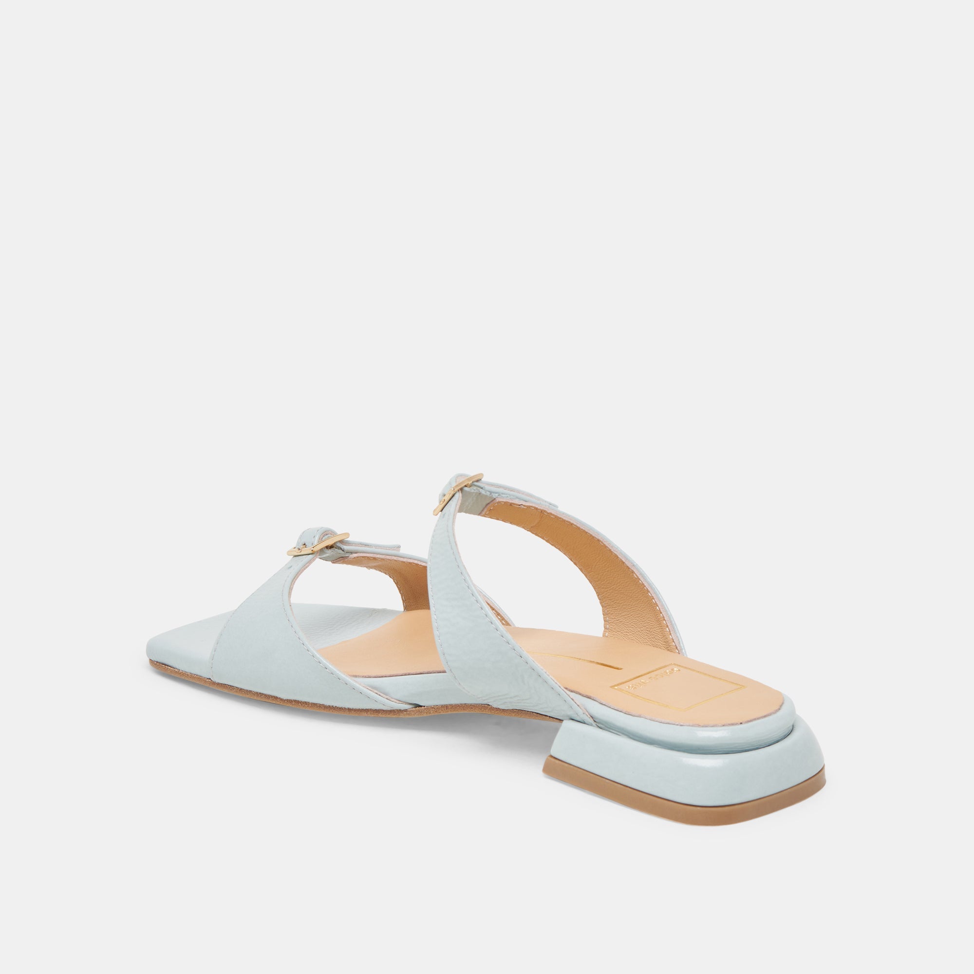 LAVERN SANDALS ICE BLUE CRINKLE PATENT | Women Dolce Vita