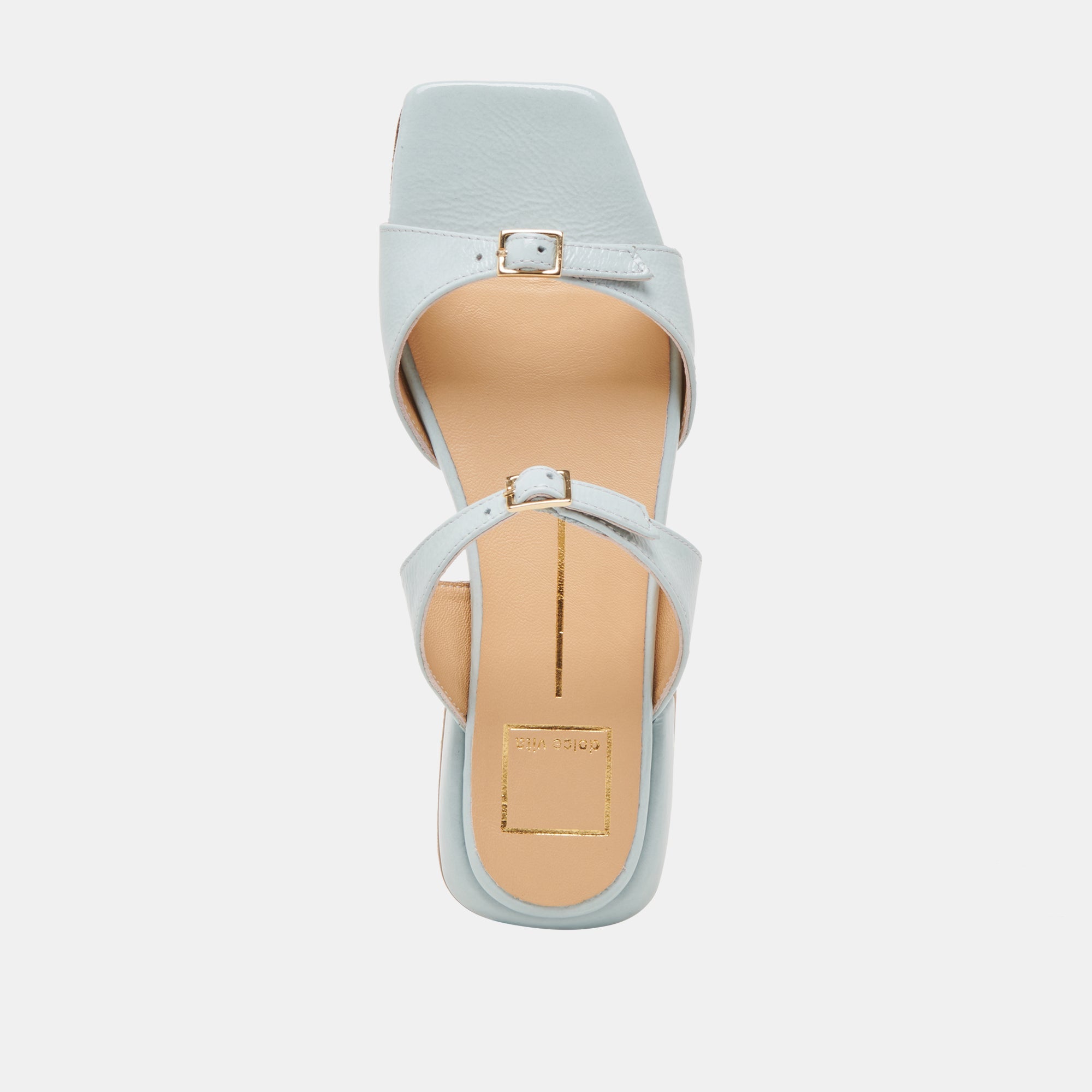 LAVERN SANDALS ICE BLUE CRINKLE PATENT | Women Dolce Vita
