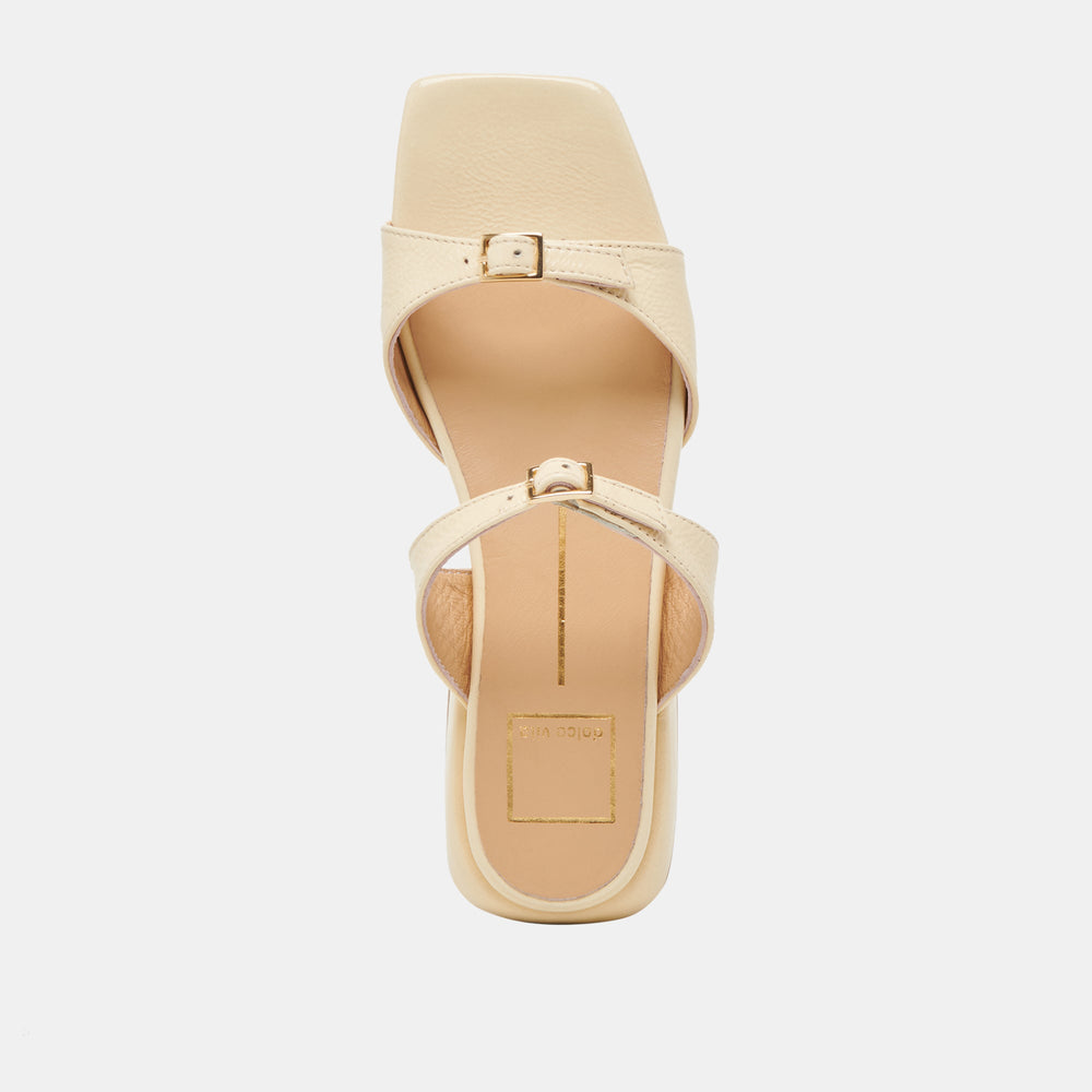 LAVERN SANDALS LIGHT YELLOW CRINKLE PATENT | Women Dolce Vita