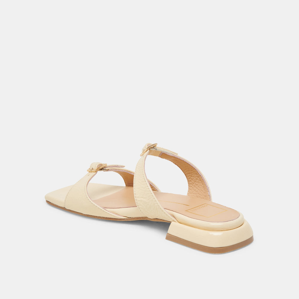 LAVERN SANDALS LIGHT YELLOW CRINKLE PATENT | Women Dolce Vita