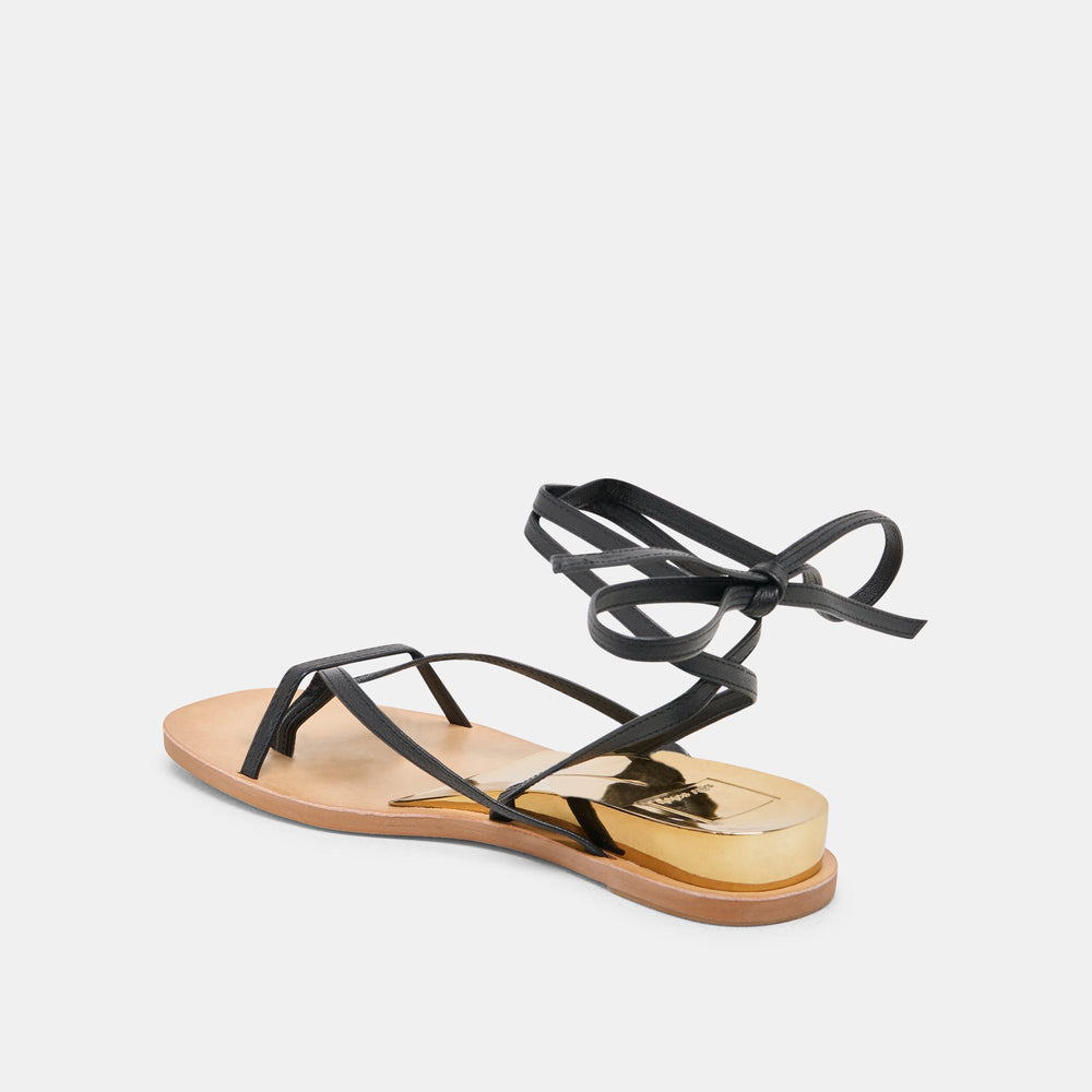 RUDIE SANDALS BLACK LEATHER | Women Dolce Vita