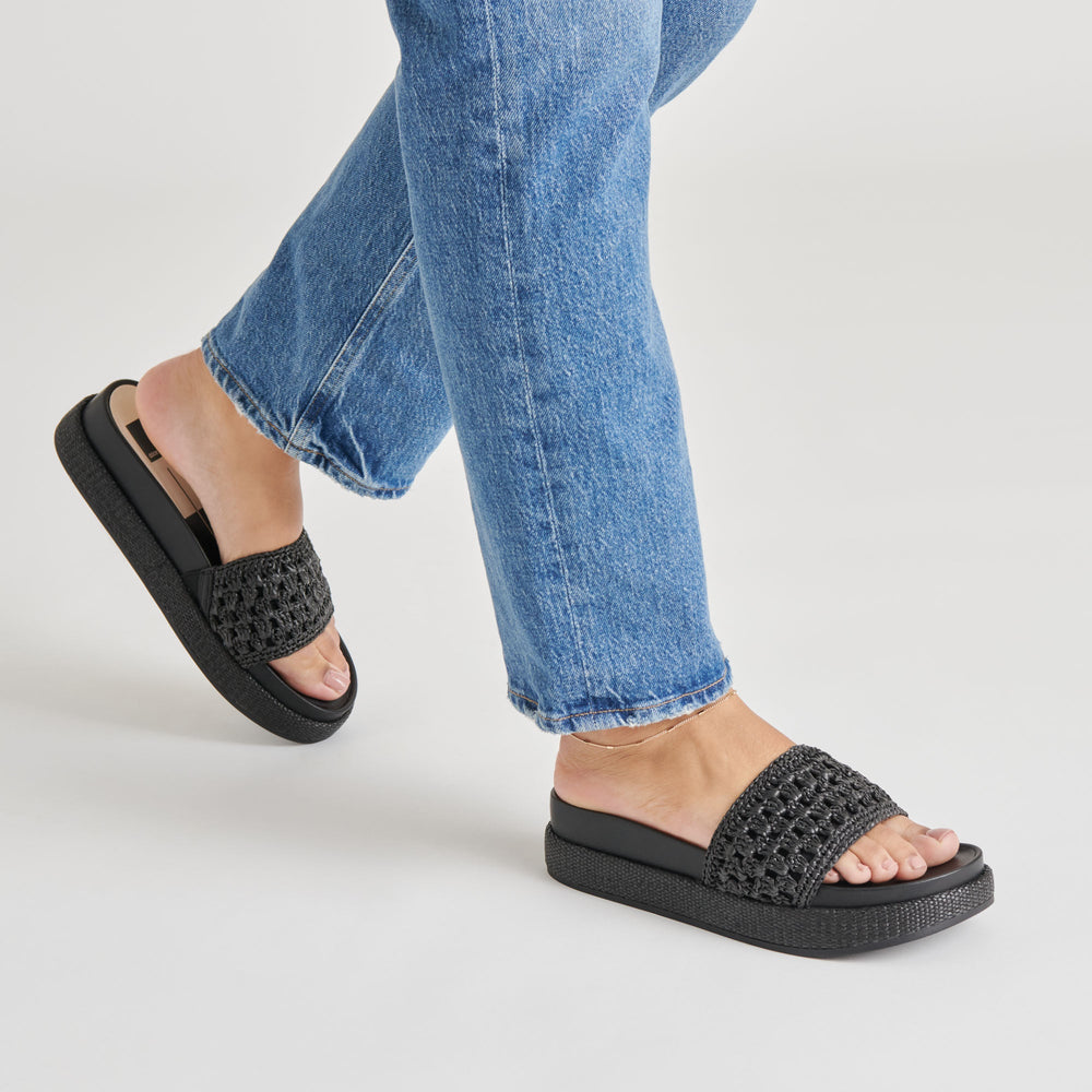 SIDONA SANDALS ONYX RAFFIA | Dolce Vita Women