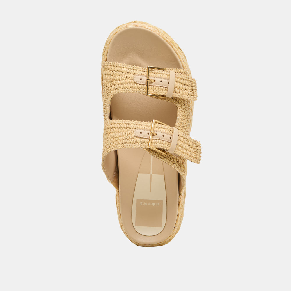 Falyn Lt Natural Woven Raffia Sandals | Women Dolce Vita