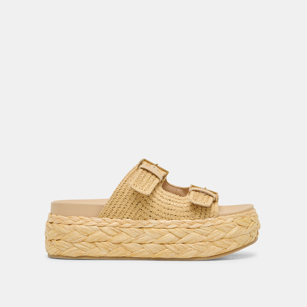 Falyn Lt Natural Woven Raffia Sandals | Women Dolce Vita