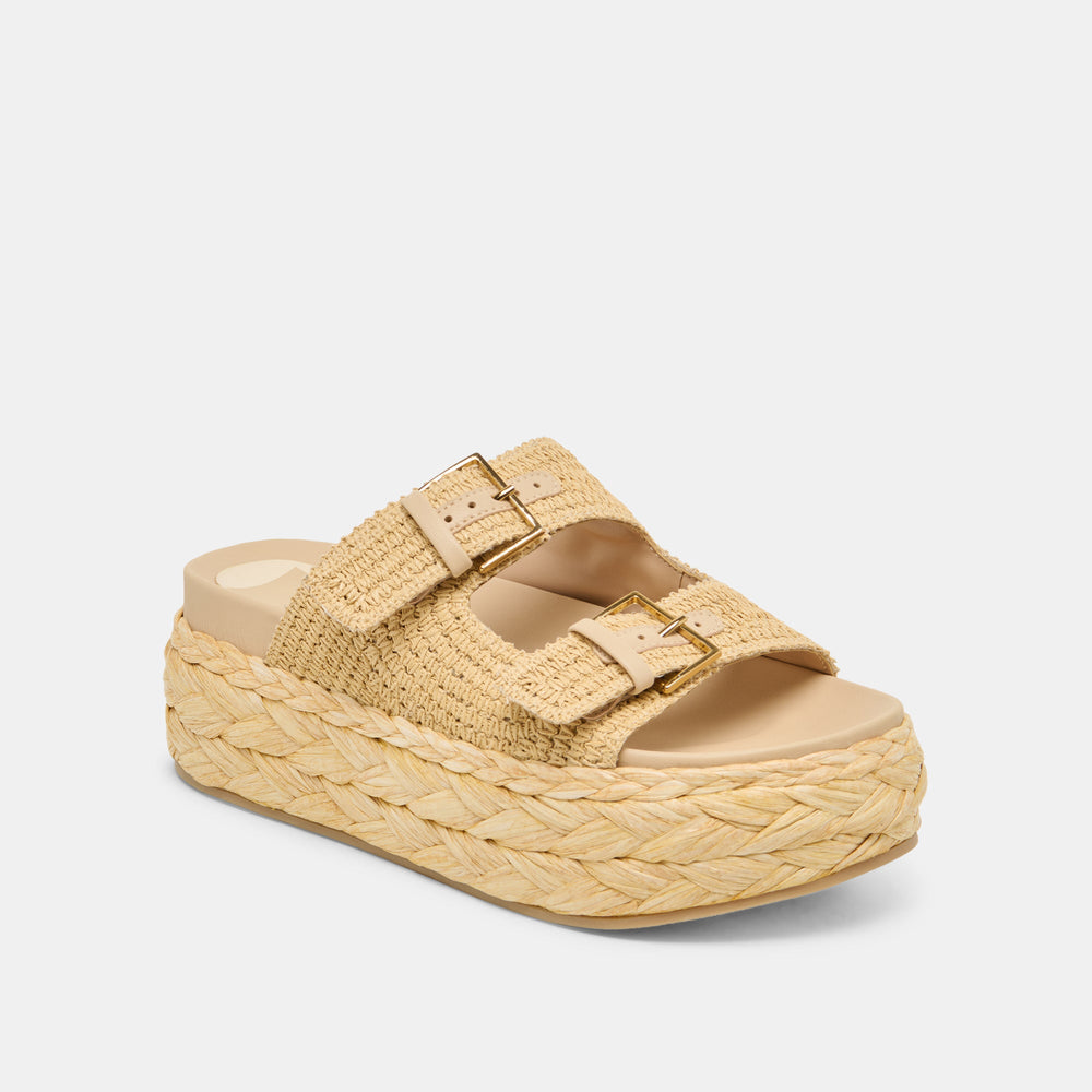 Falyn Lt Natural Woven Raffia Sandals | Women Dolce Vita