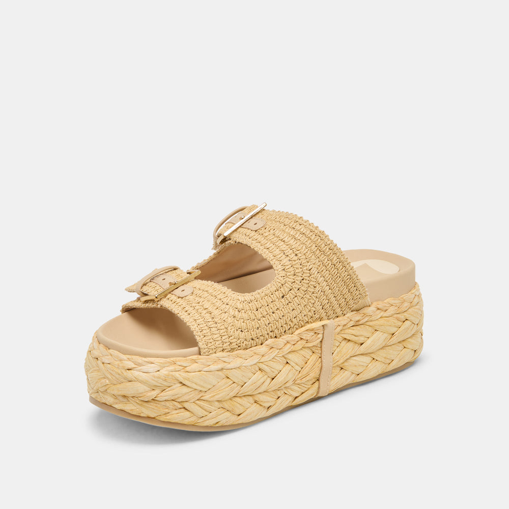 Falyn Lt Natural Woven Raffia Sandals | Women Dolce Vita