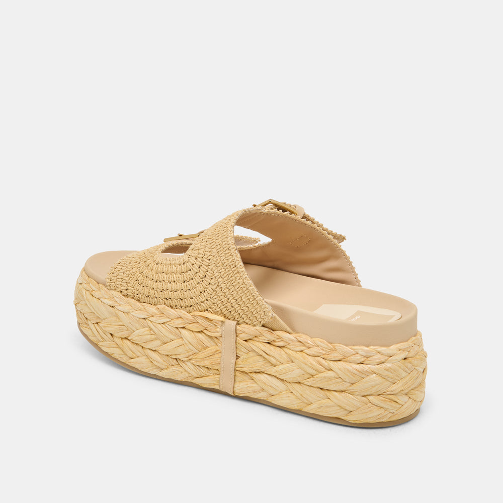 Falyn Lt Natural Woven Raffia Sandals | Women Dolce Vita