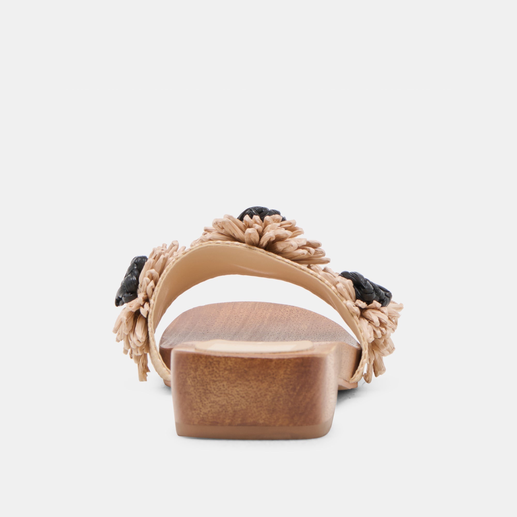 Ariena Black Natural Floral Raffia Sandals | Dolce Vita Women
