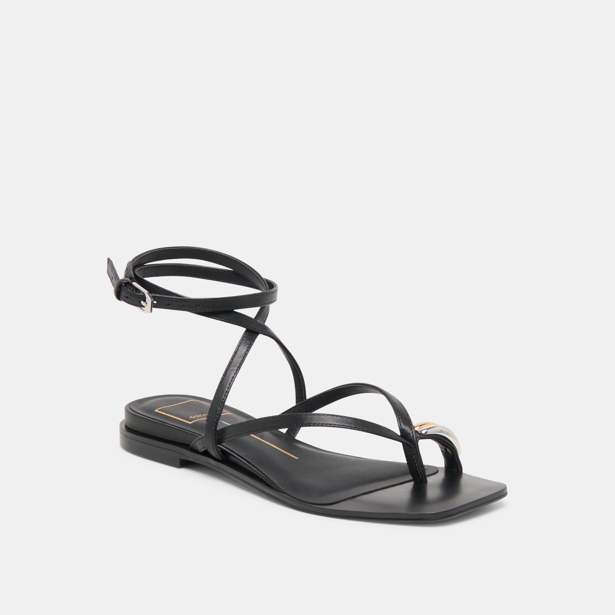 Tyrice Black Leather Sandals | Dolce Vita Women
