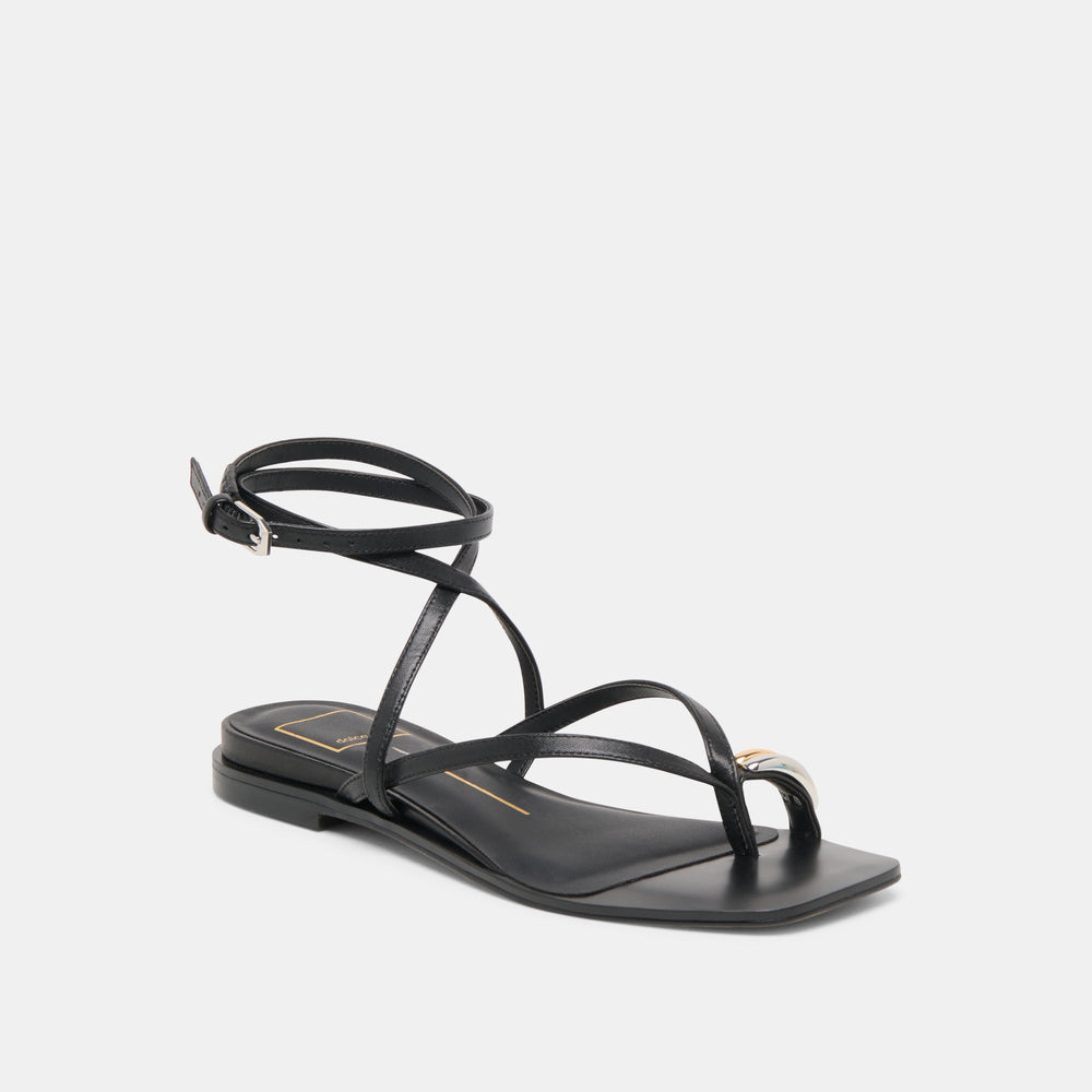 Tyrice Black Leather Sandals | Dolce Vita Women