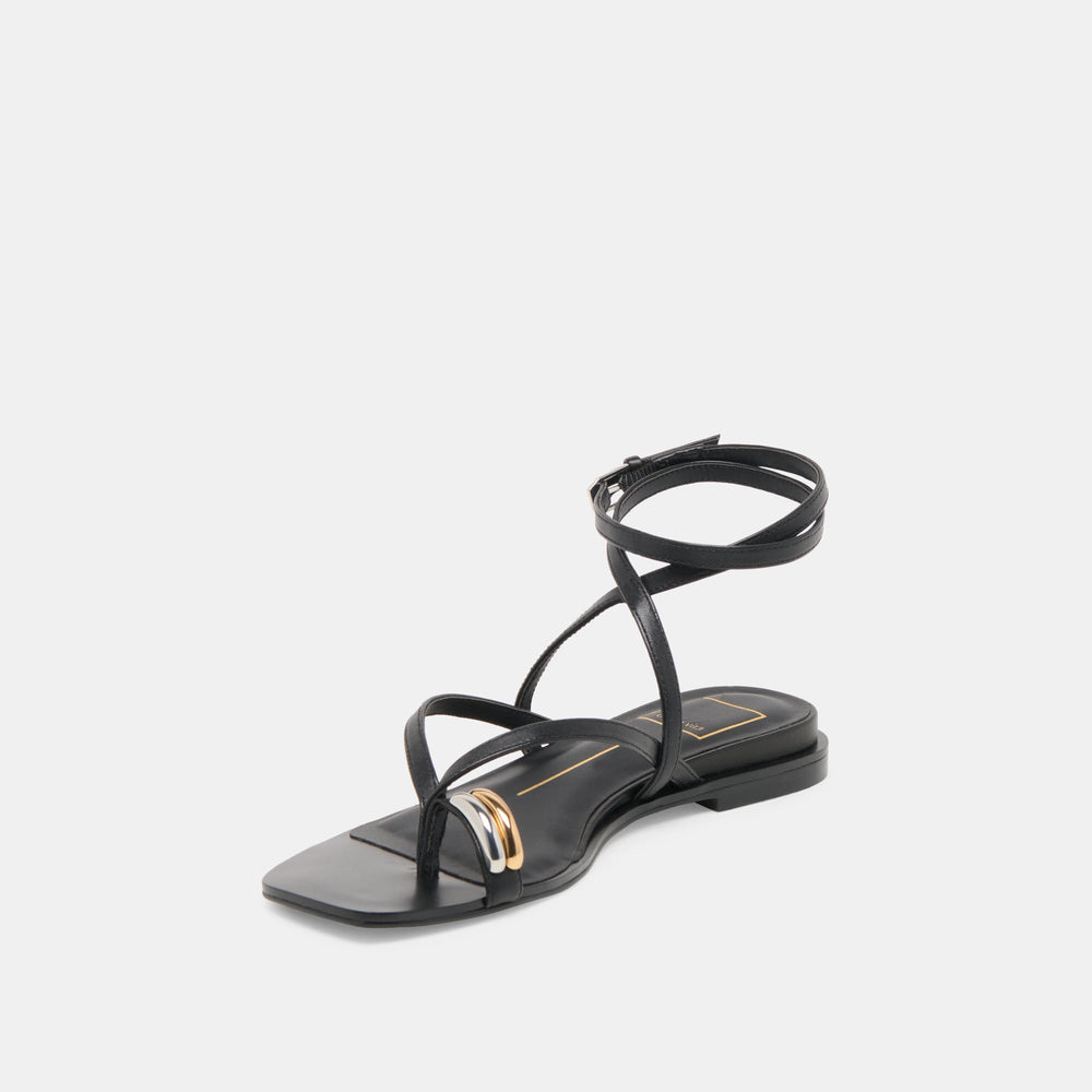 Tyrice Black Leather Sandals | Dolce Vita Women