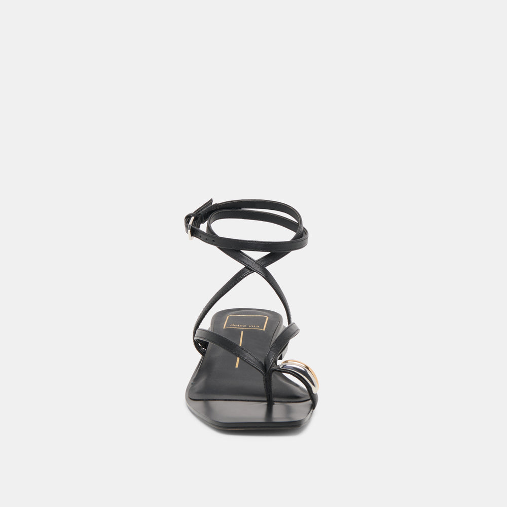 Tyrice Black Leather Sandals | Dolce Vita Women