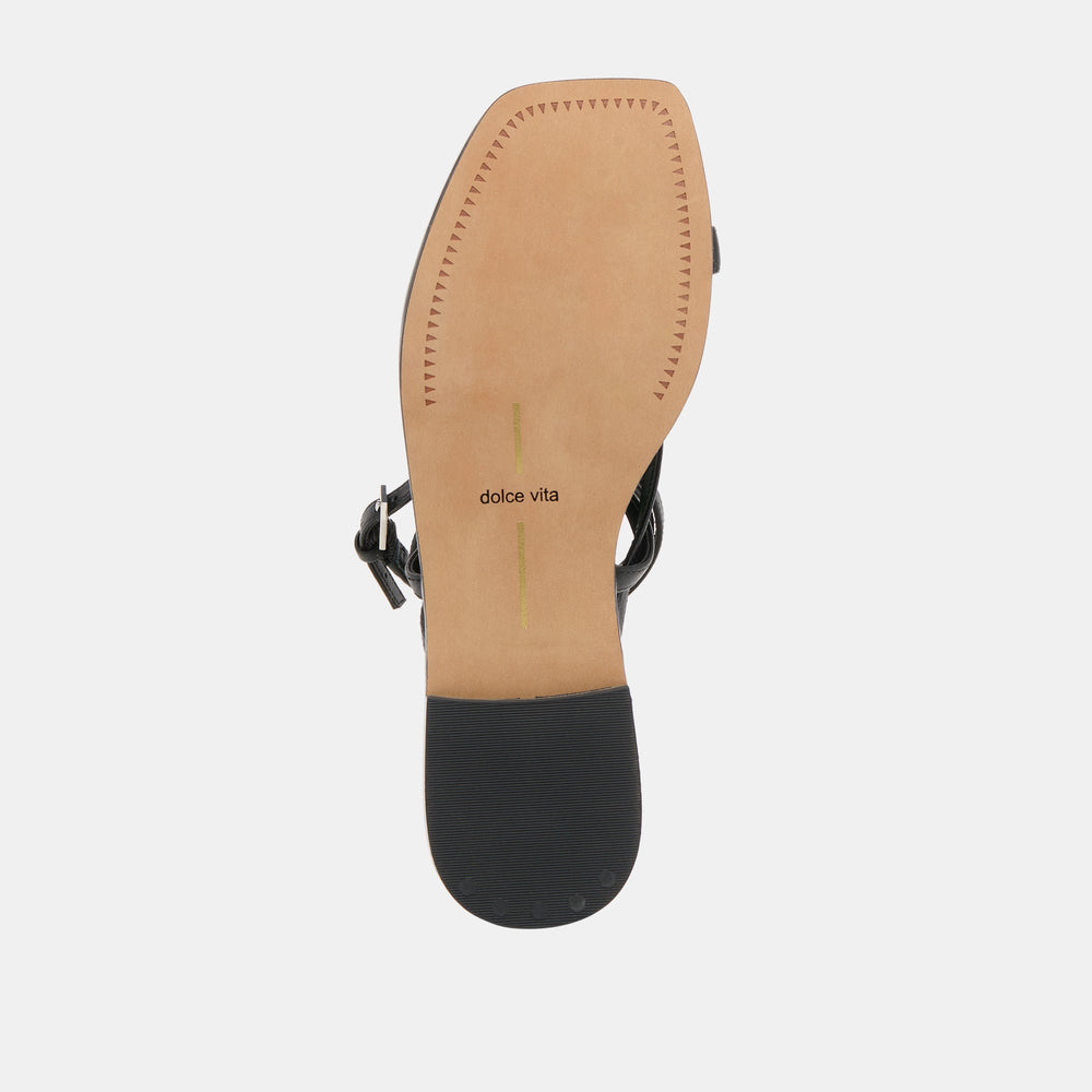 Tyrice Black Leather Sandals | Dolce Vita Women