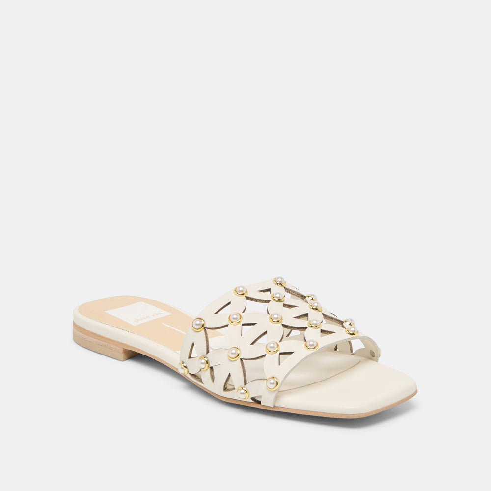 Berrit White Leather Sandals | Women Dolce Vita