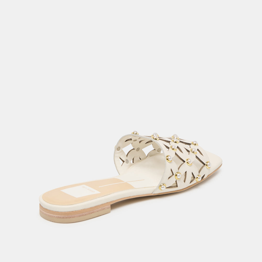 Berrit White Leather Sandals | Women Dolce Vita