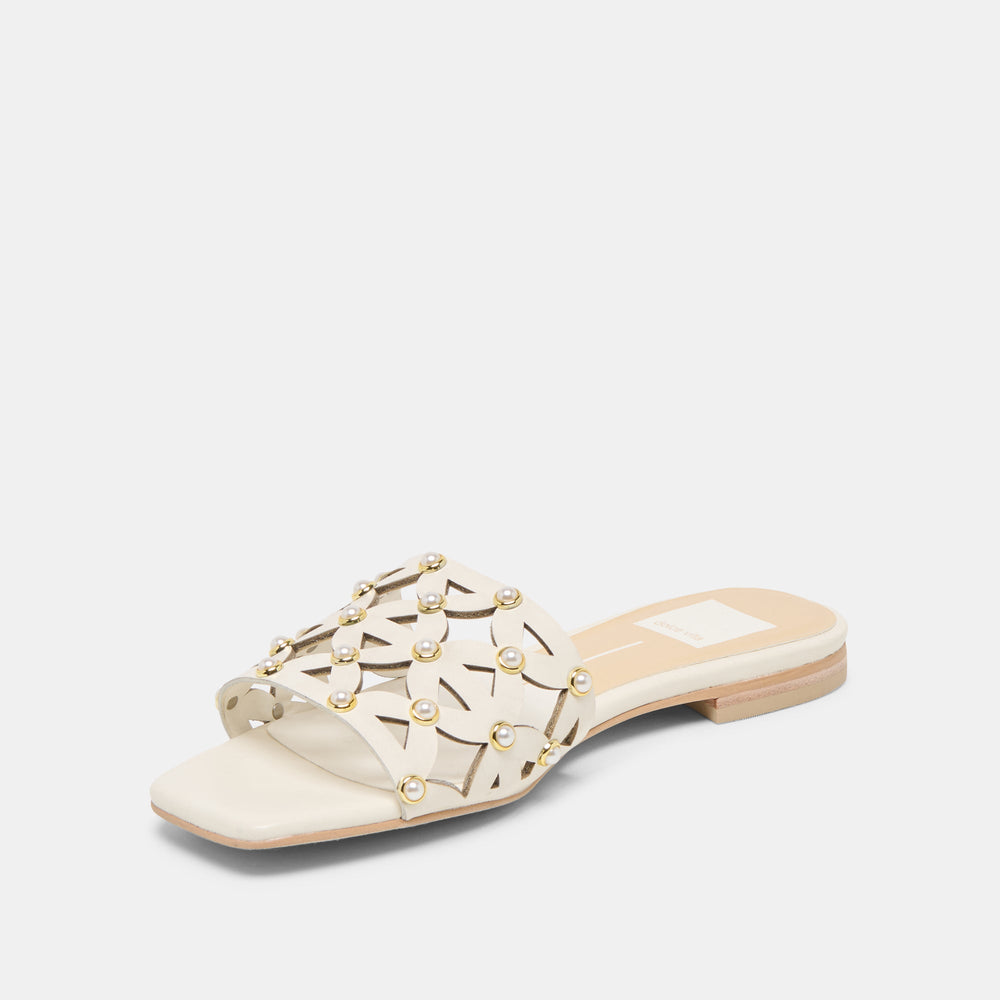 Berrit White Leather Sandals | Women Dolce Vita