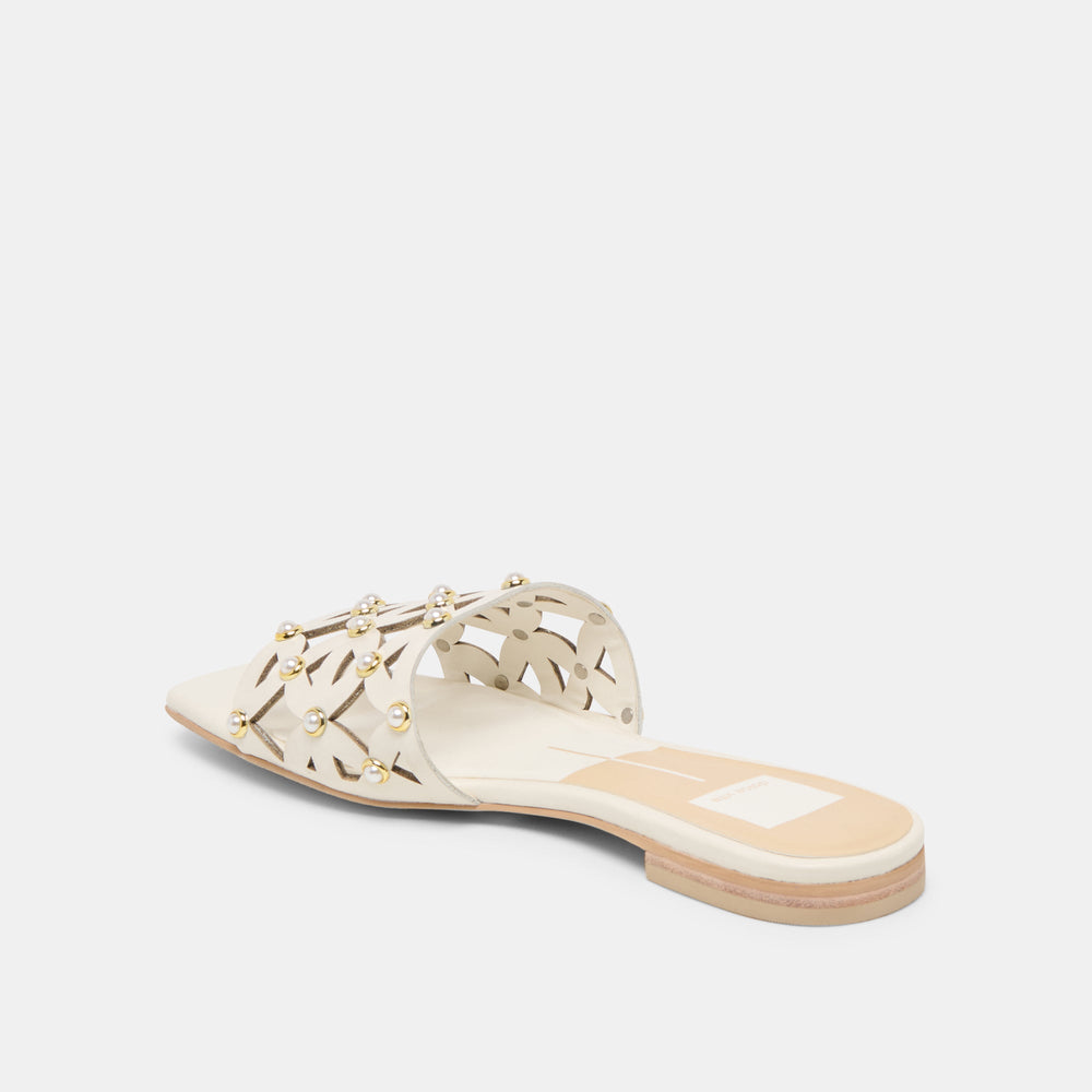 Berrit White Leather Sandals | Women Dolce Vita