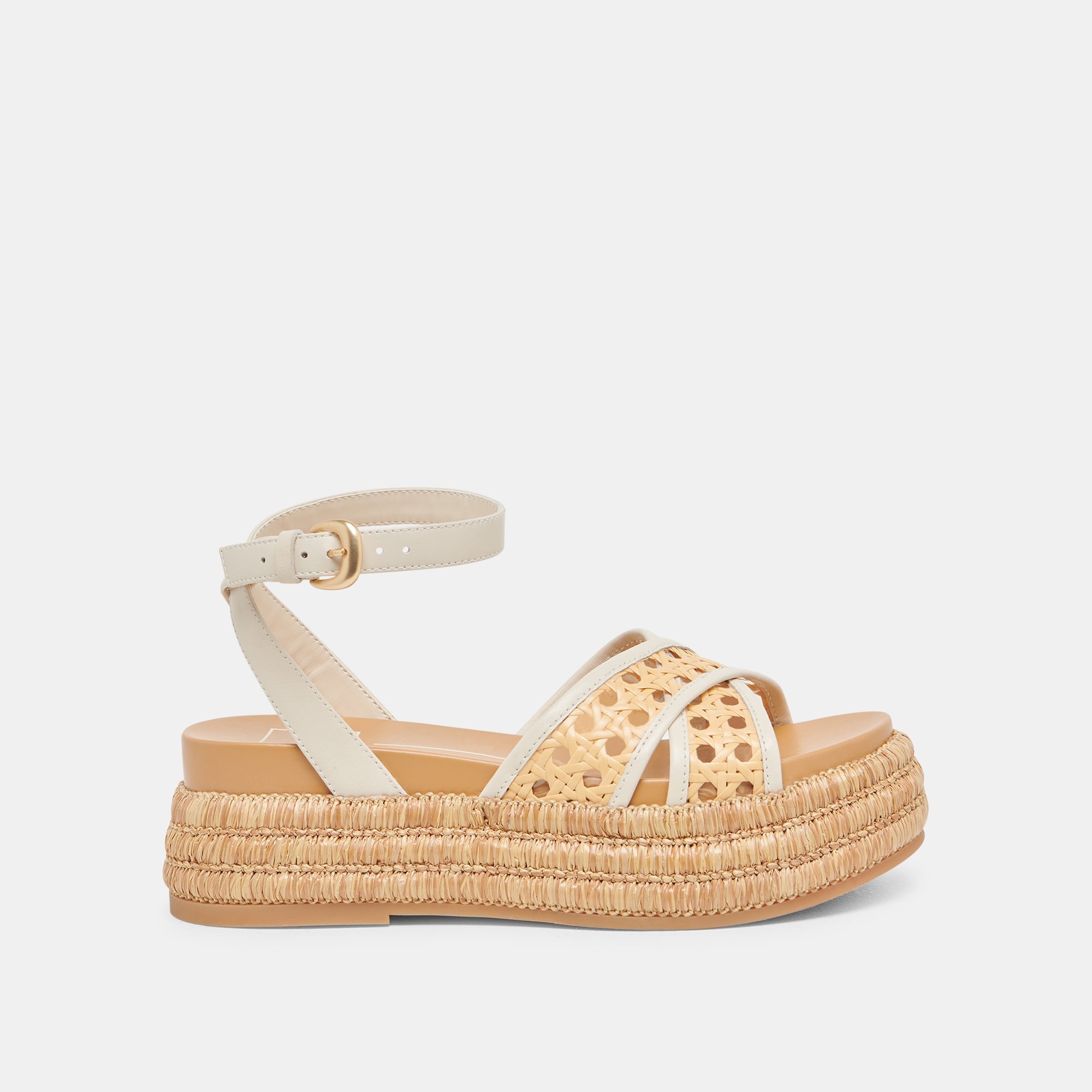 WRILEY SANDALS CREME WOVEN RAFFIA | Women Dolce Vita