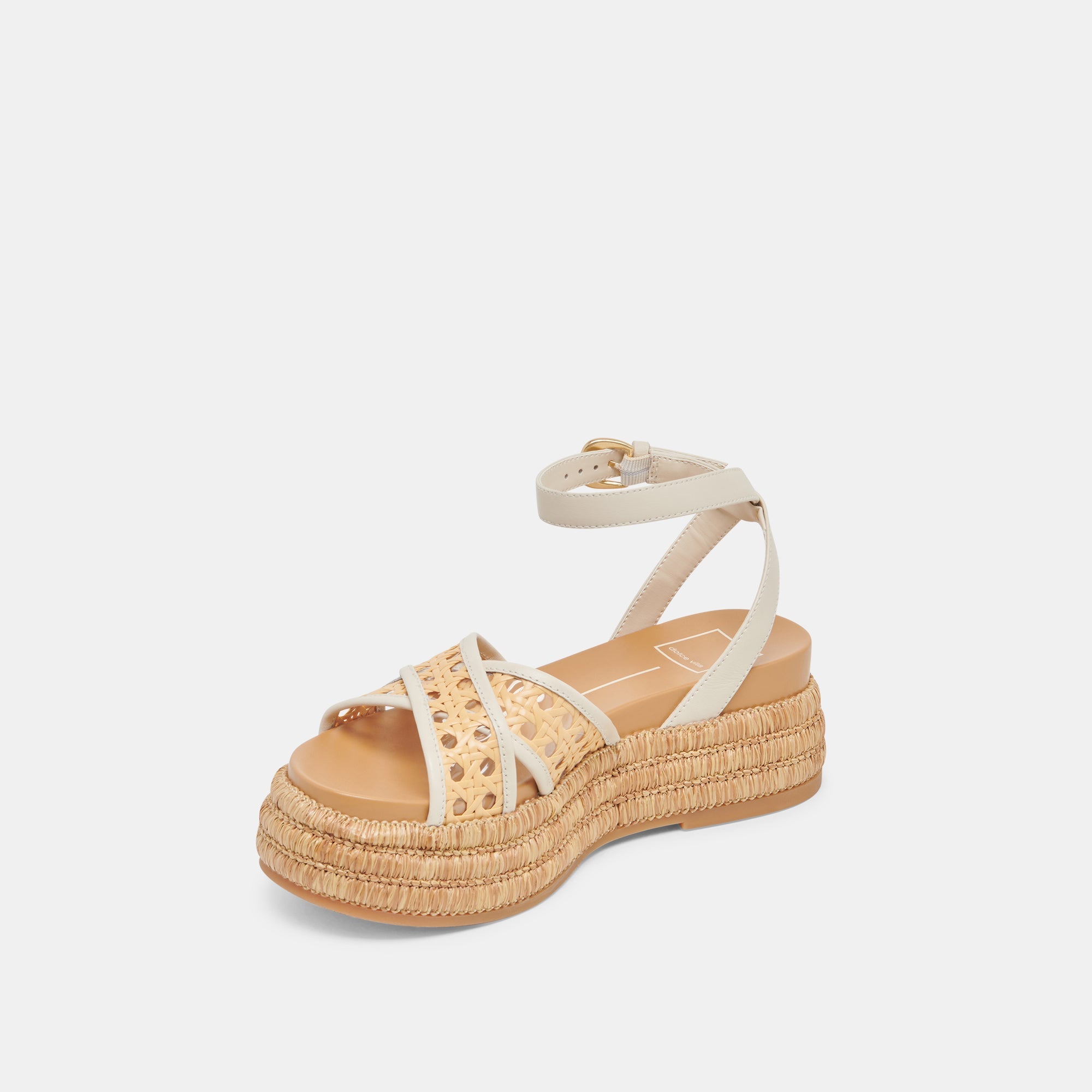 WRILEY SANDALS CREME WOVEN RAFFIA | Women Dolce Vita