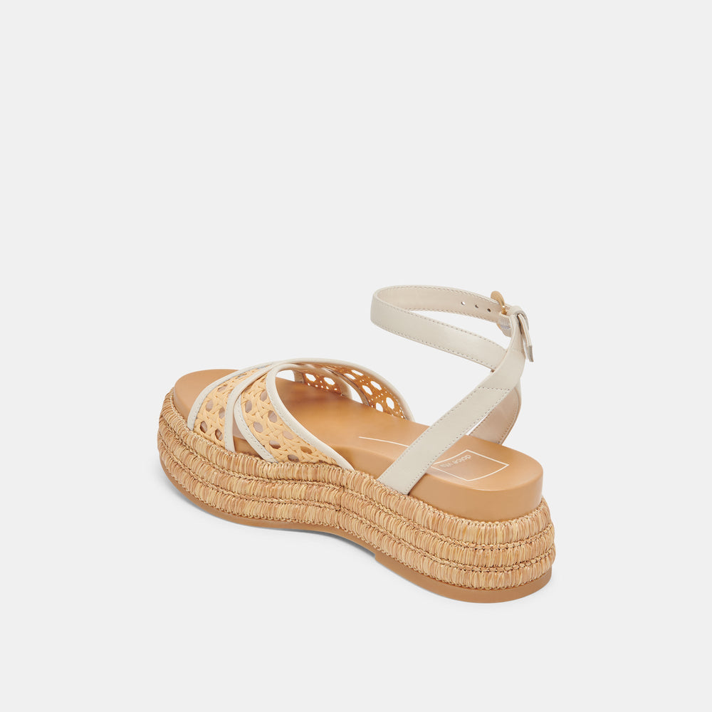 WRILEY SANDALS CREME WOVEN RAFFIA | Women Dolce Vita