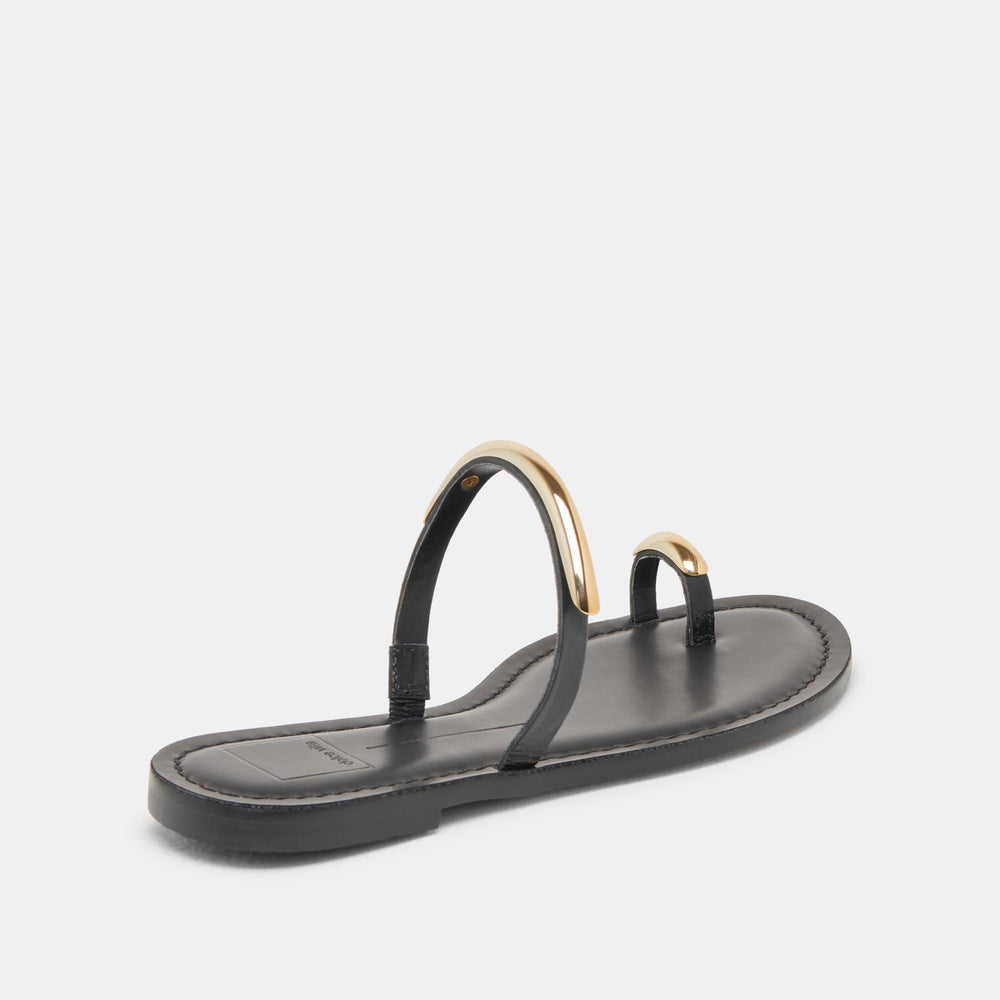 WINK WIDE SANDALS BLACK LEATHER | Dolce Vita Women