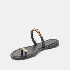 WINK WIDE SANDALS BLACK LEATHER | Dolce Vita Women