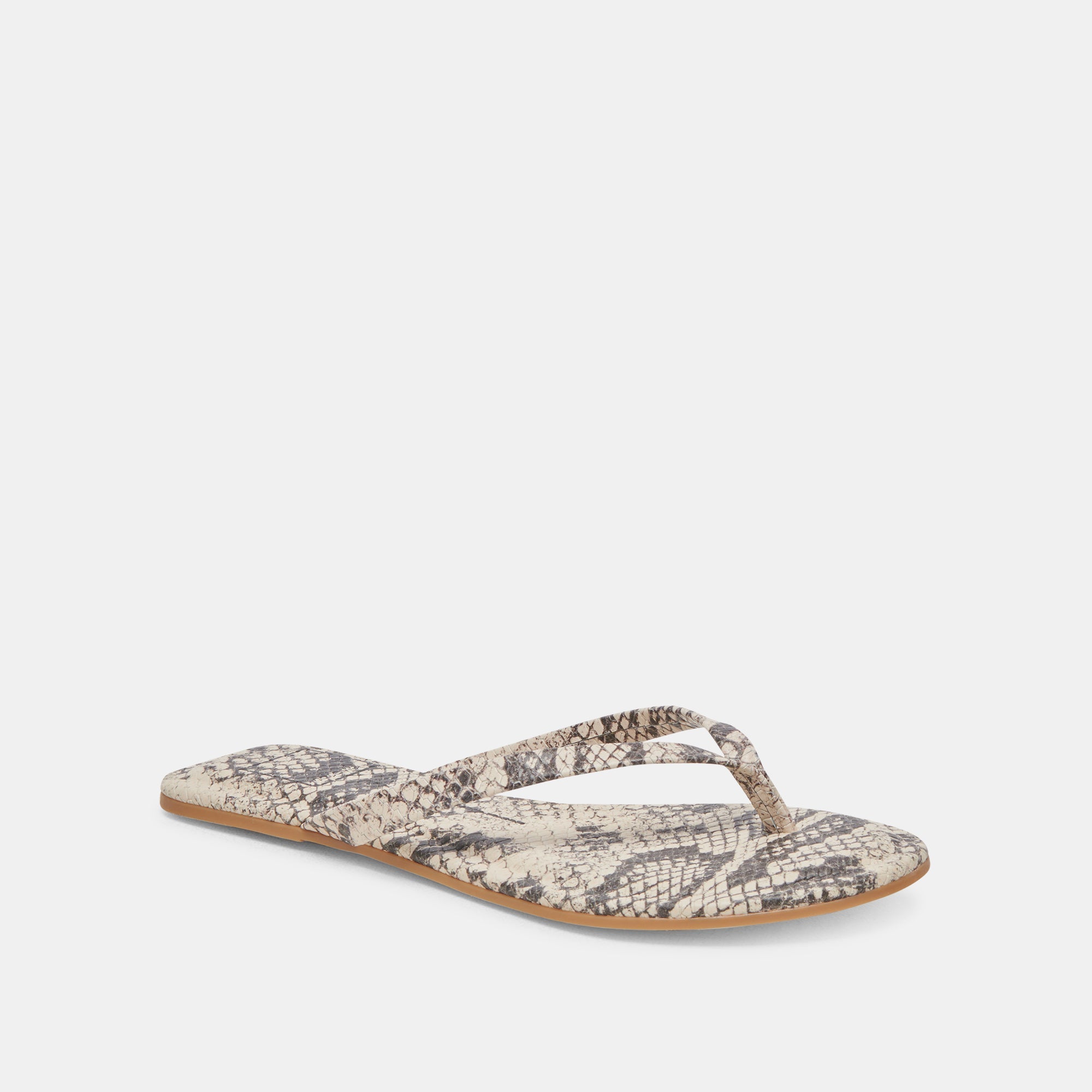 LAYNEY SANDALS BLACK WHITE EMBOSSED SNAKE | Women Dolce Vita