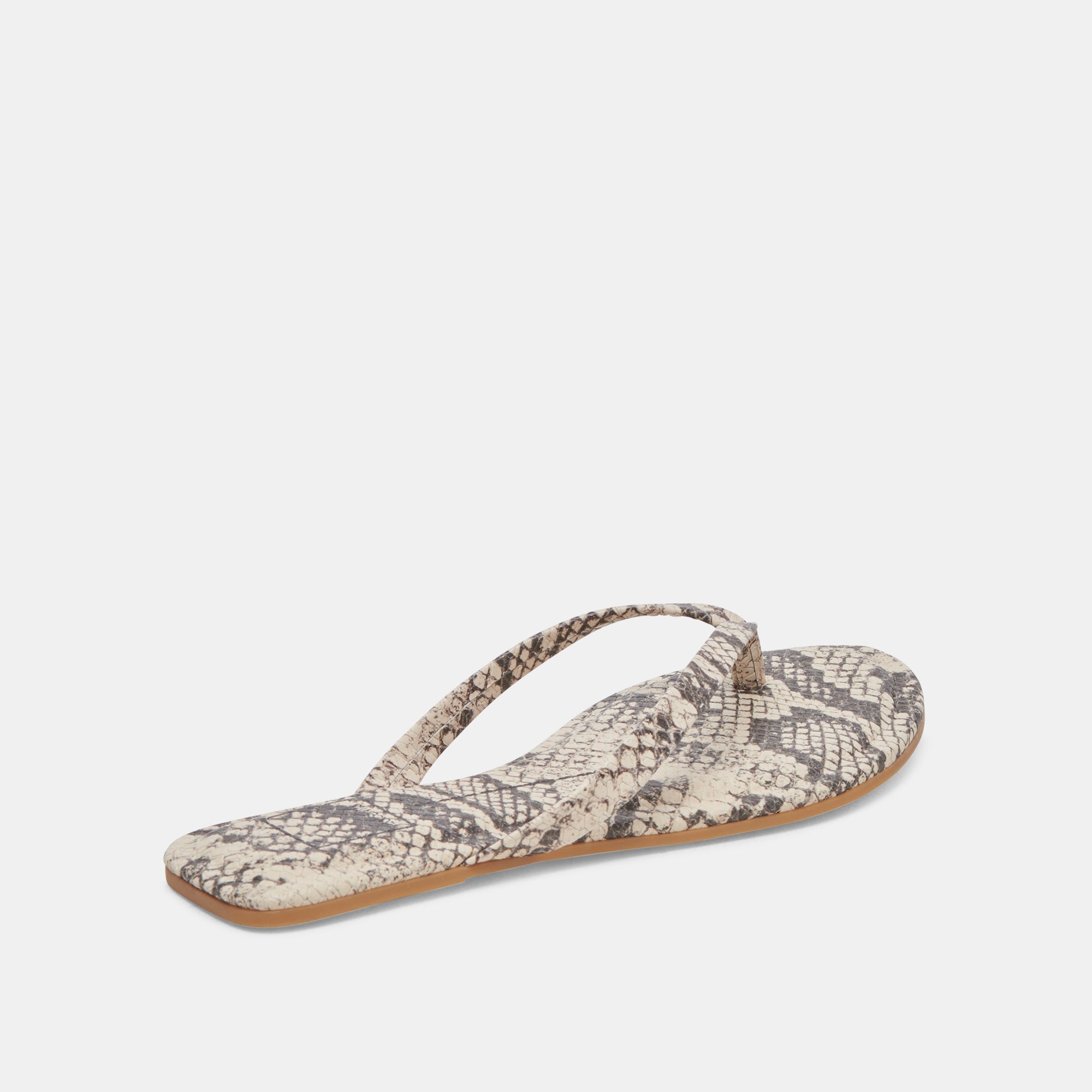 LAYNEY SANDALS BLACK WHITE EMBOSSED SNAKE | Women Dolce Vita