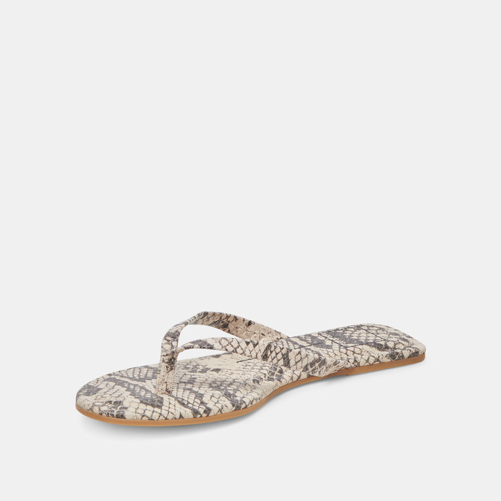 LAYNEY SANDALS BLACK WHITE EMBOSSED SNAKE | Women Dolce Vita