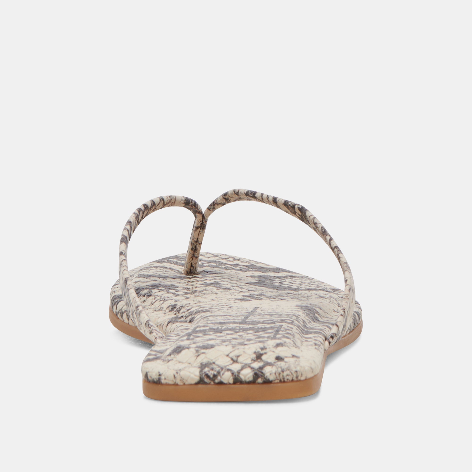 LAYNEY SANDALS BLACK WHITE EMBOSSED SNAKE | Women Dolce Vita
