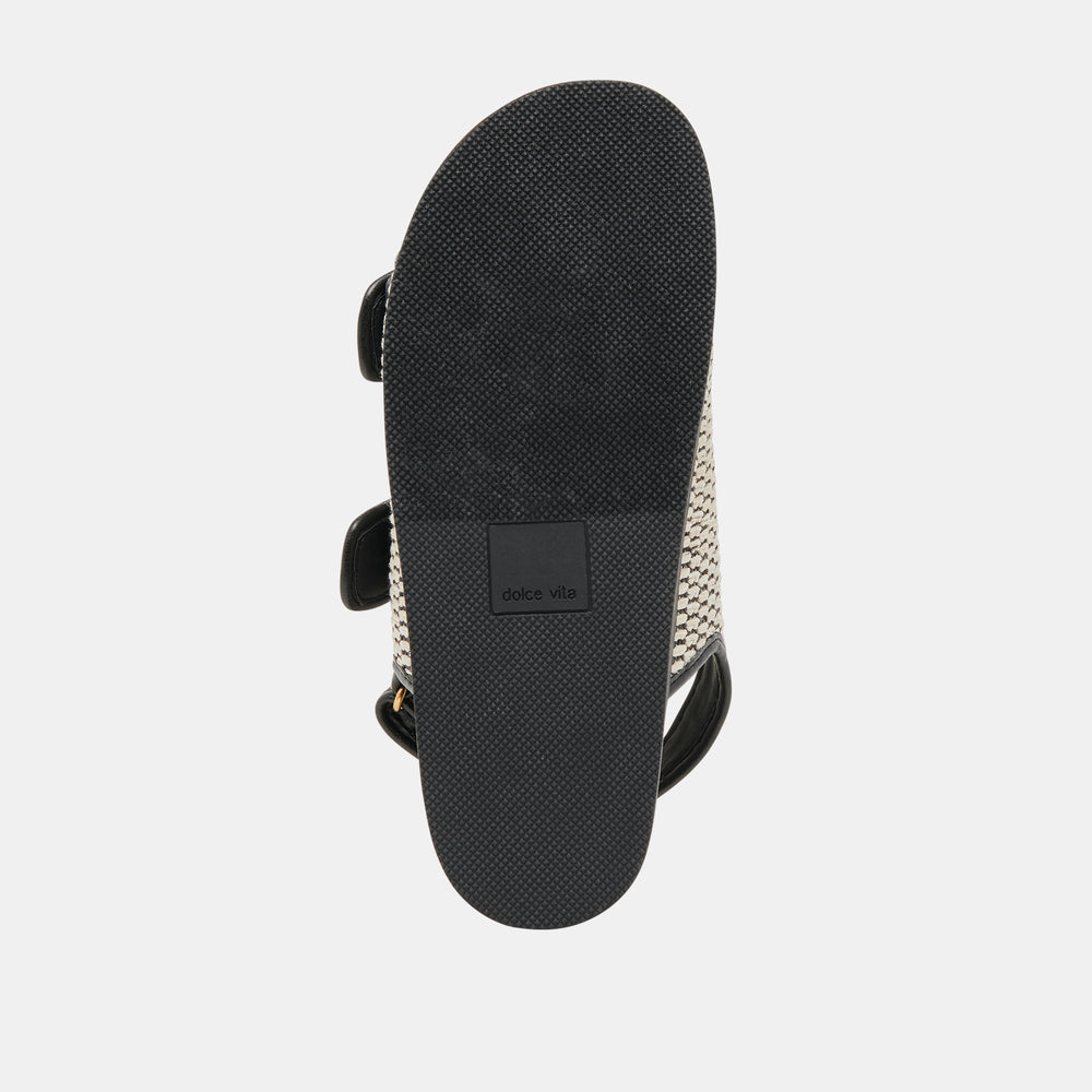 STARLA SANDALS BLACK NATURAL RAFFIA | Dolce Vita Women