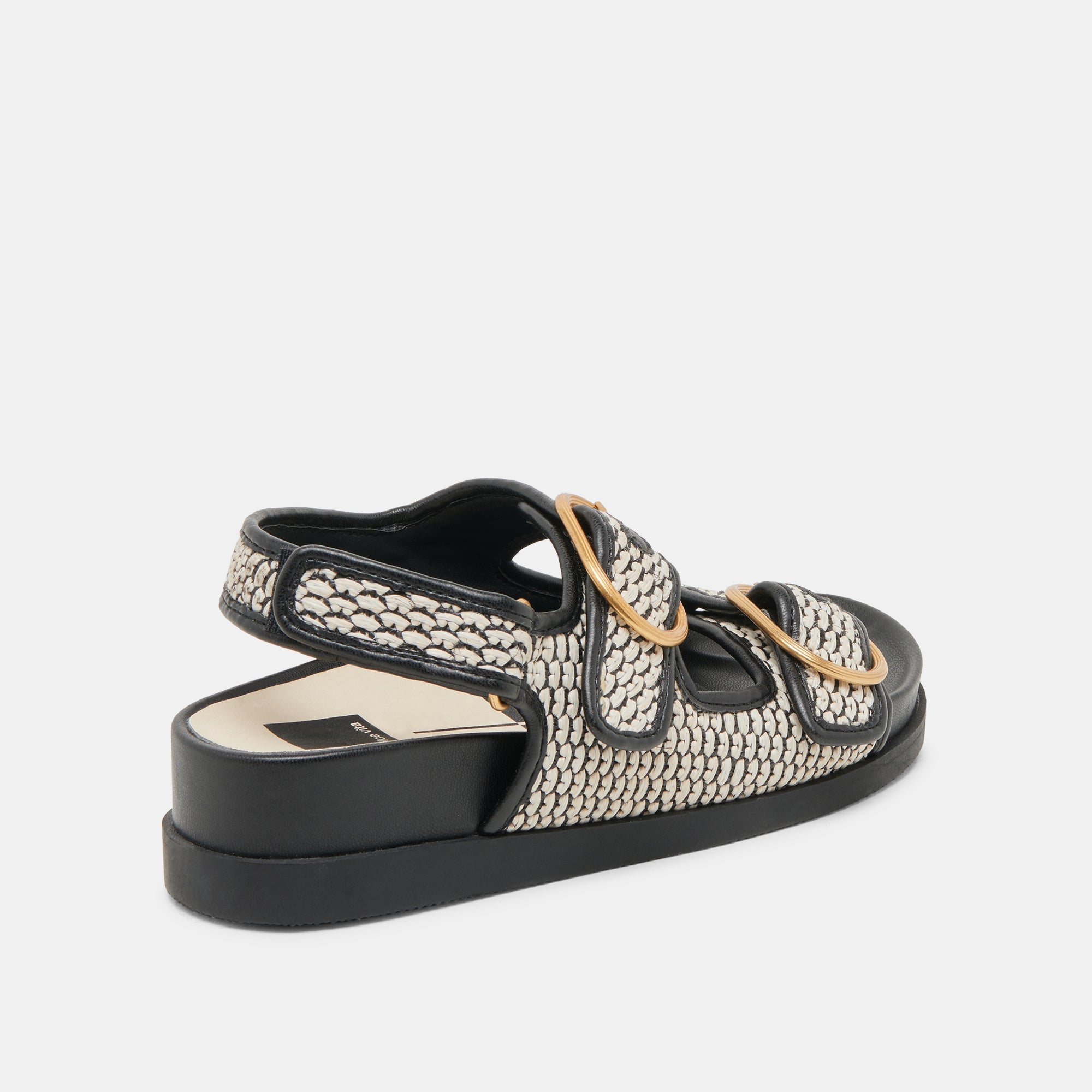 STARLA SANDALS BLACK NATURAL RAFFIA | Dolce Vita Women