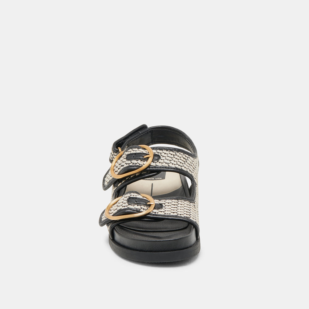 STARLA SANDALS BLACK NATURAL RAFFIA | Dolce Vita Women