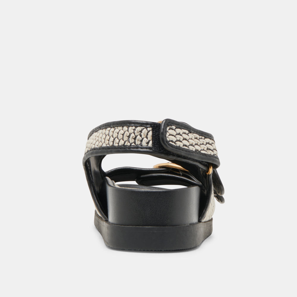 STARLA SANDALS BLACK NATURAL RAFFIA | Dolce Vita Women