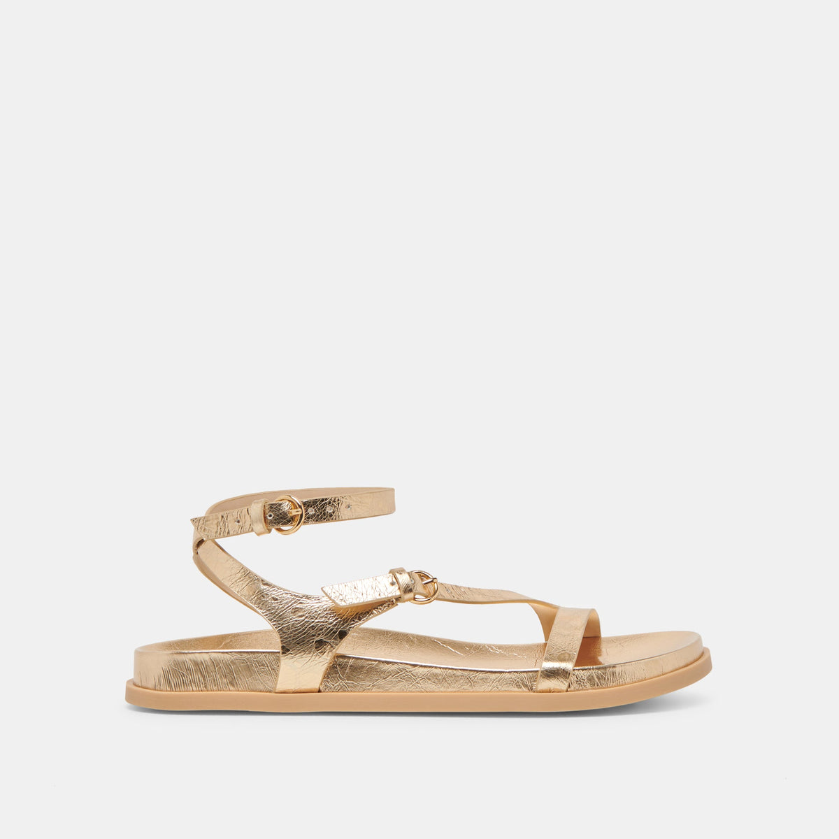 DARLIS SANDALS GOLD DISTRESSED LEATHER | Women Dolce Vita