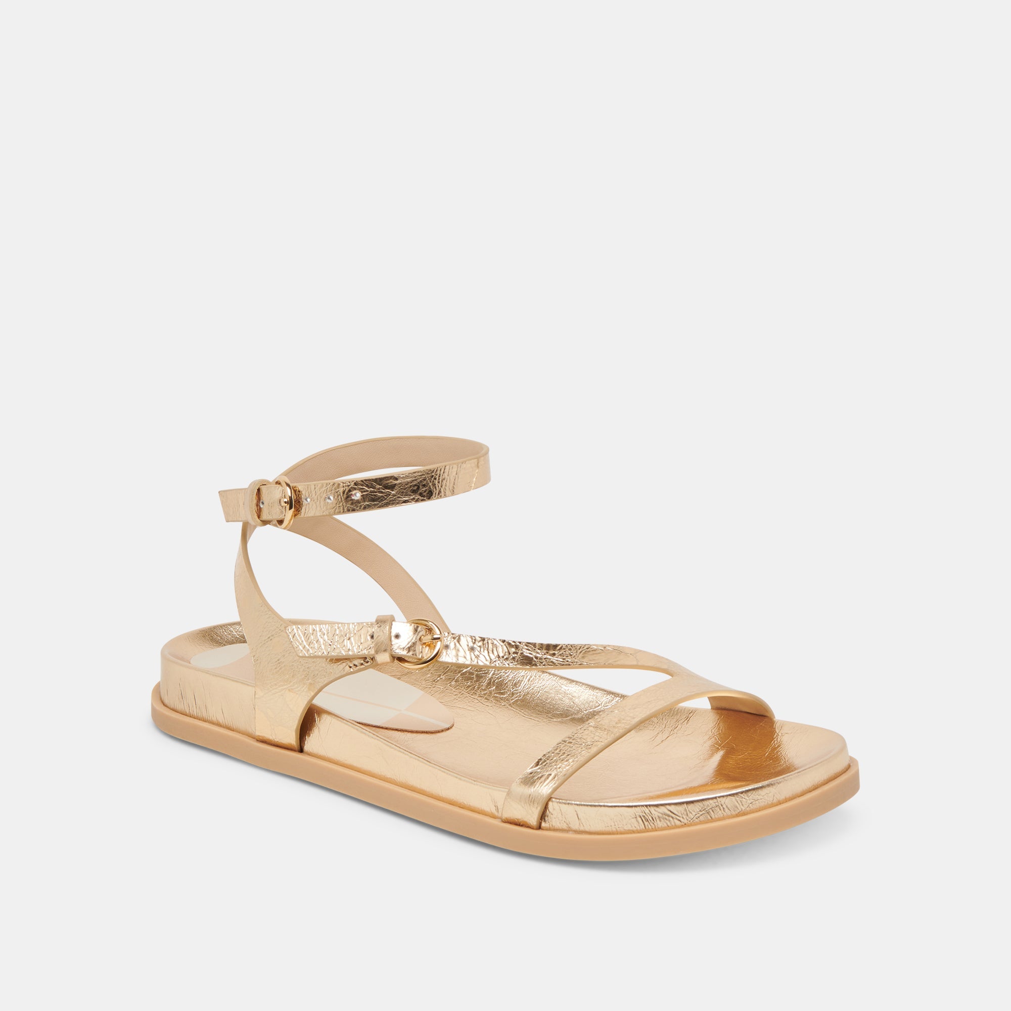 DARLIS SANDALS GOLD DISTRESSED LEATHER | Women Dolce Vita