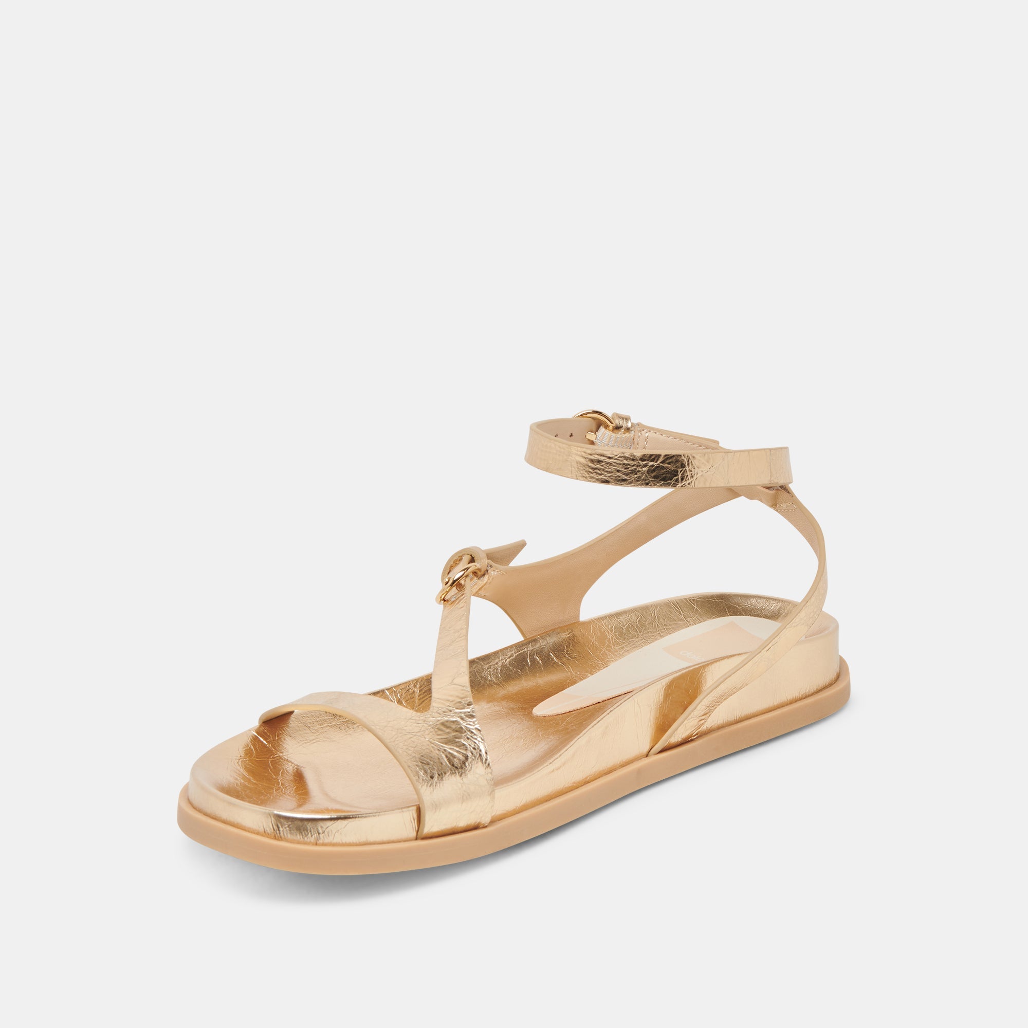 DARLIS SANDALS GOLD DISTRESSED LEATHER | Women Dolce Vita