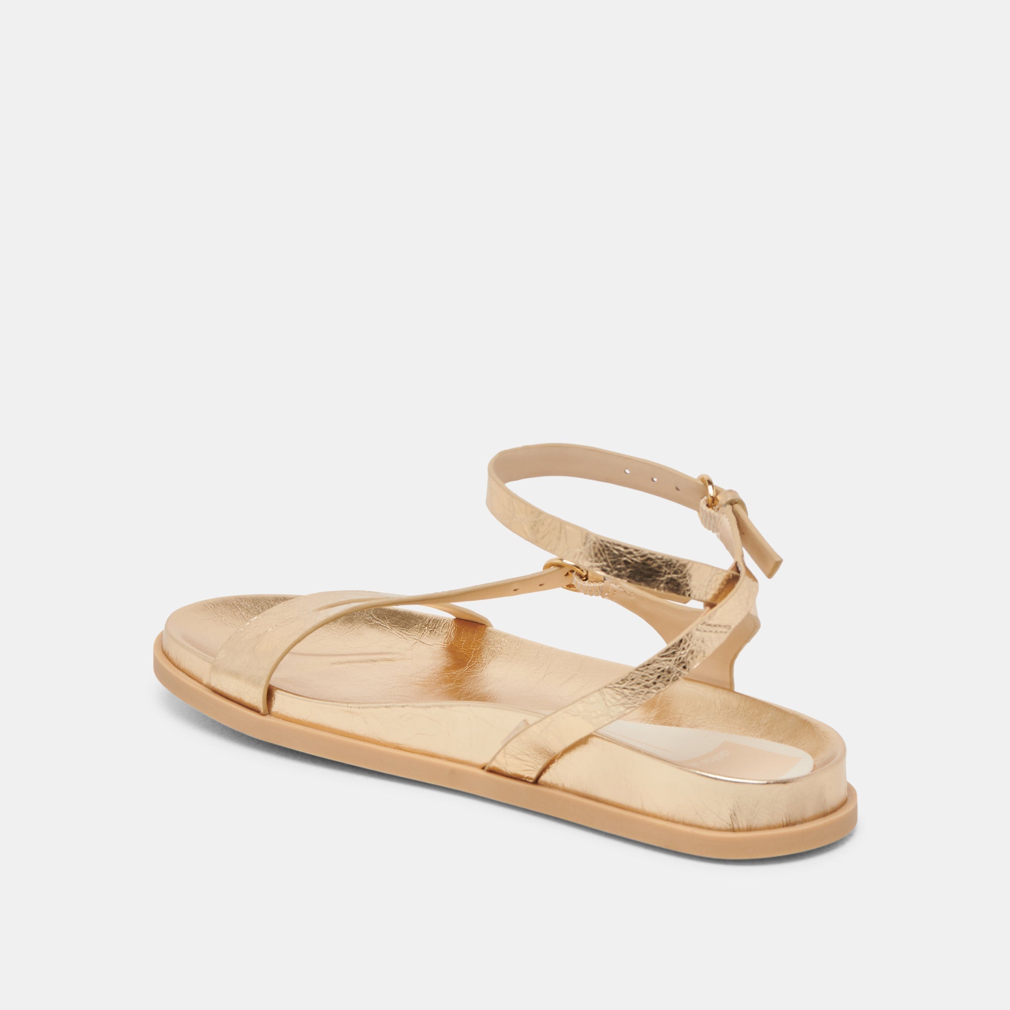 DARLIS SANDALS GOLD DISTRESSED LEATHER | Women Dolce Vita