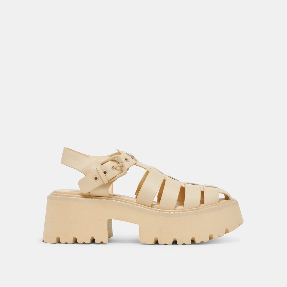 LASLY TONAL SANDALS LIGHT YELLOW LEATHER | Women Dolce Vita