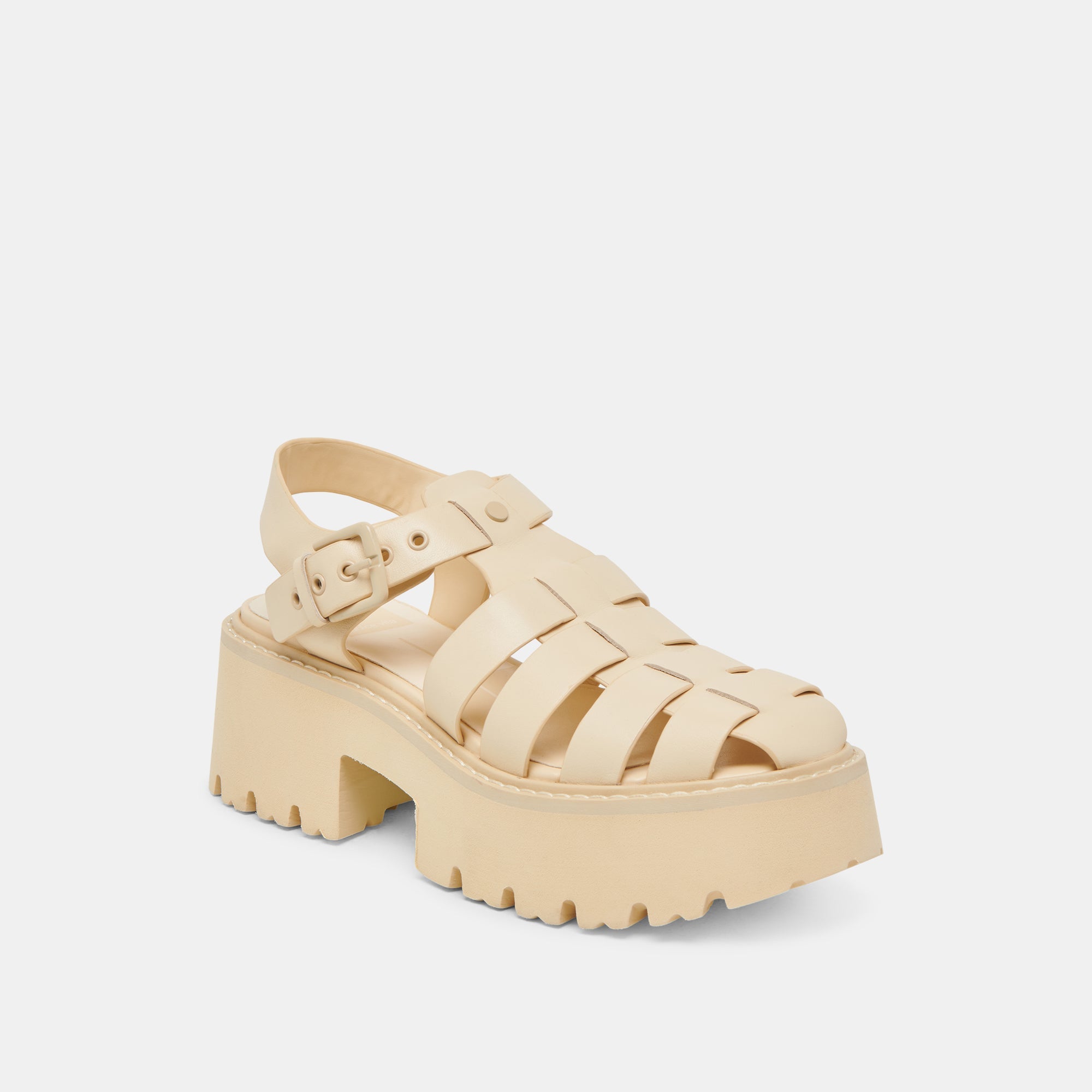 LASLY TONAL SANDALS LIGHT YELLOW LEATHER | Women Dolce Vita