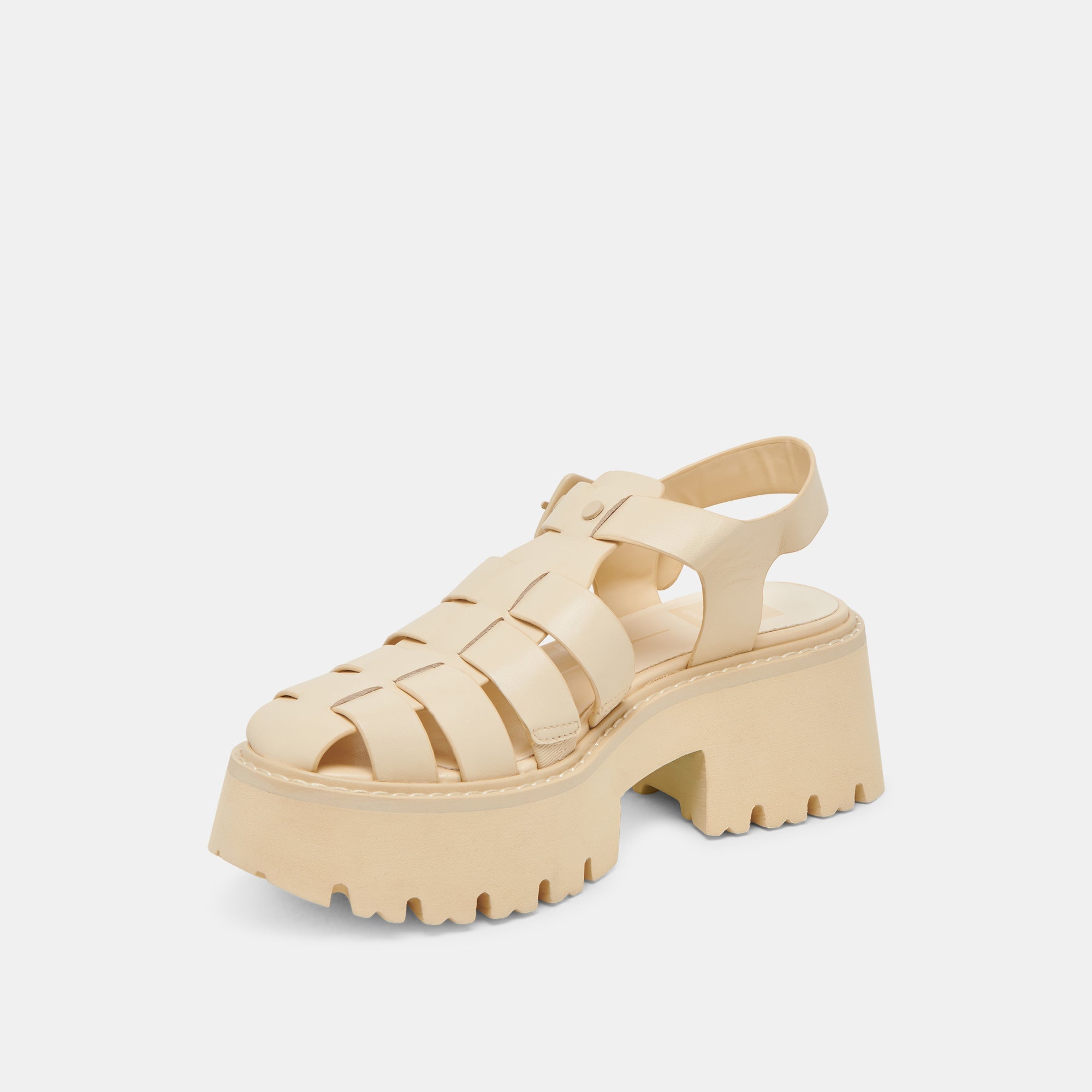 LASLY TONAL SANDALS LIGHT YELLOW LEATHER | Women Dolce Vita